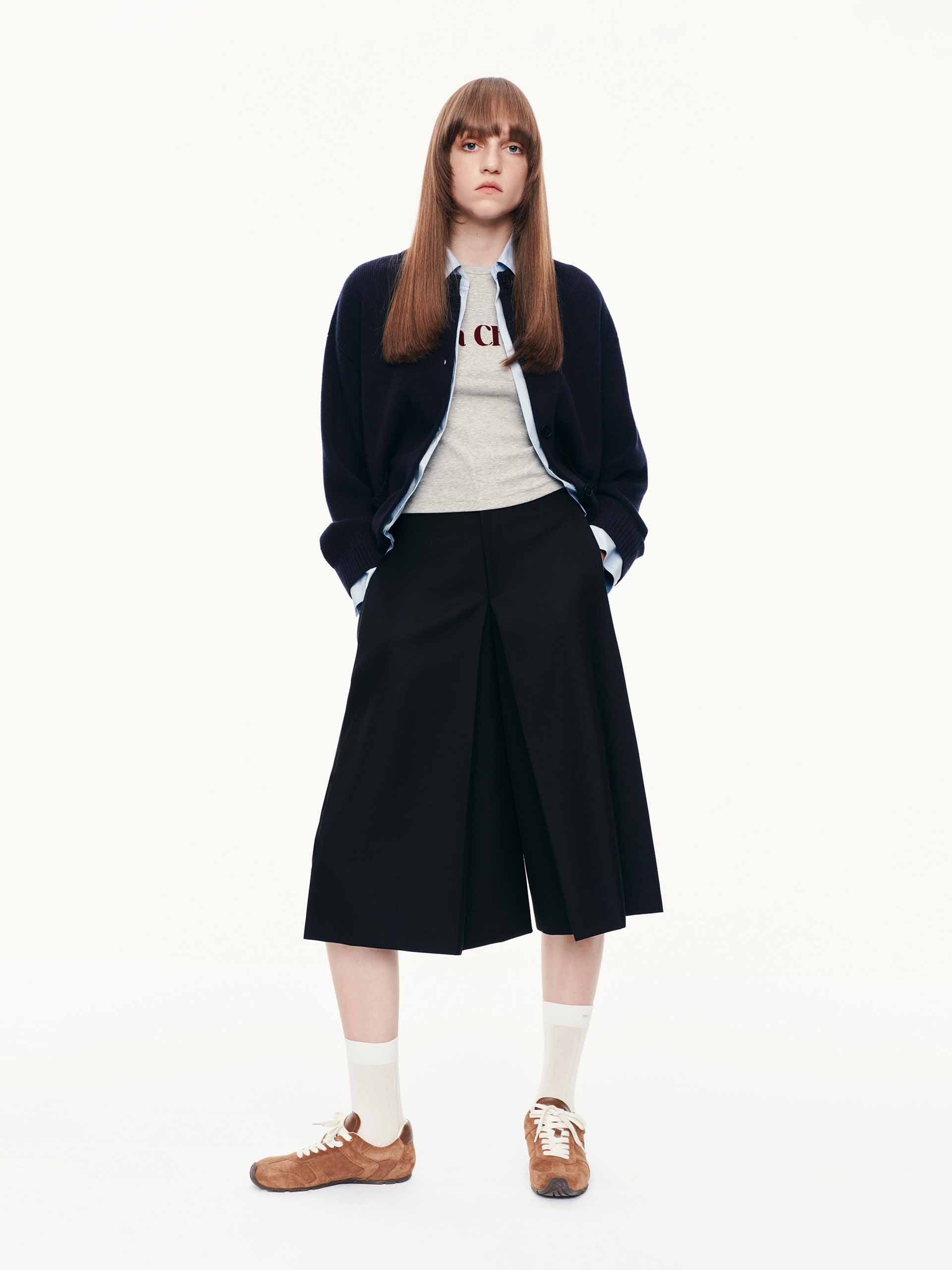 Layered Trim Knit Cardigan