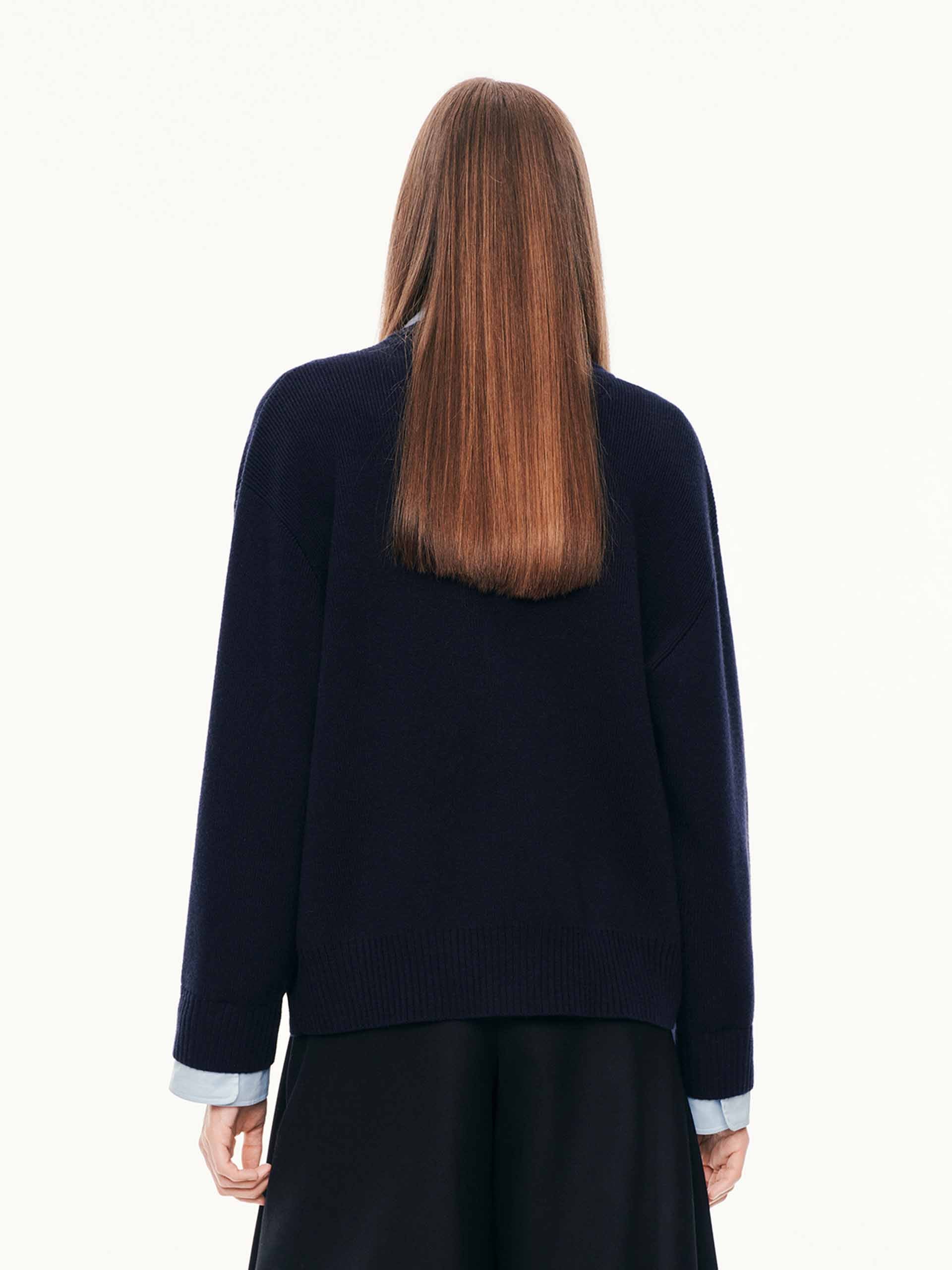 Layered Trim Knit Cardigan
