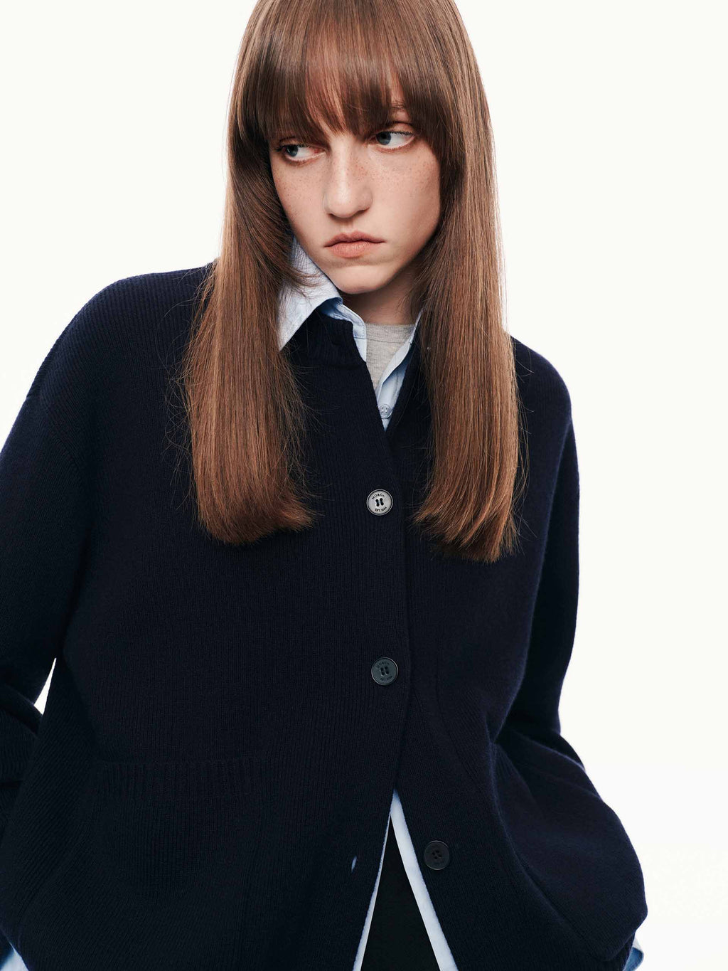 Layered Trim Knit Cardigan