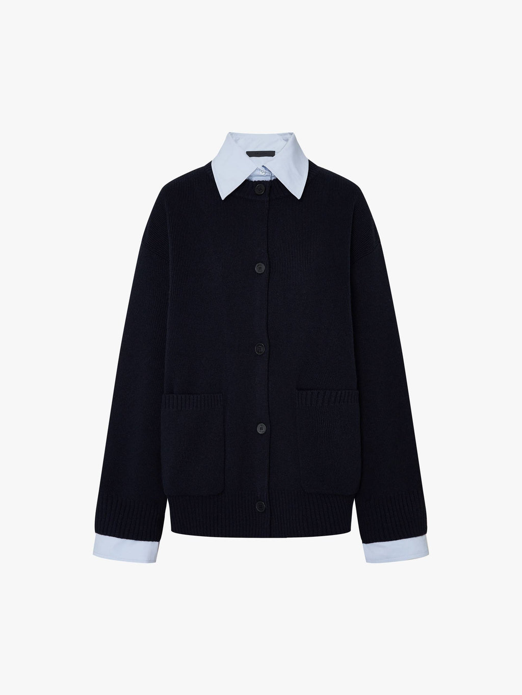 Layered Trim Knit Cardigan