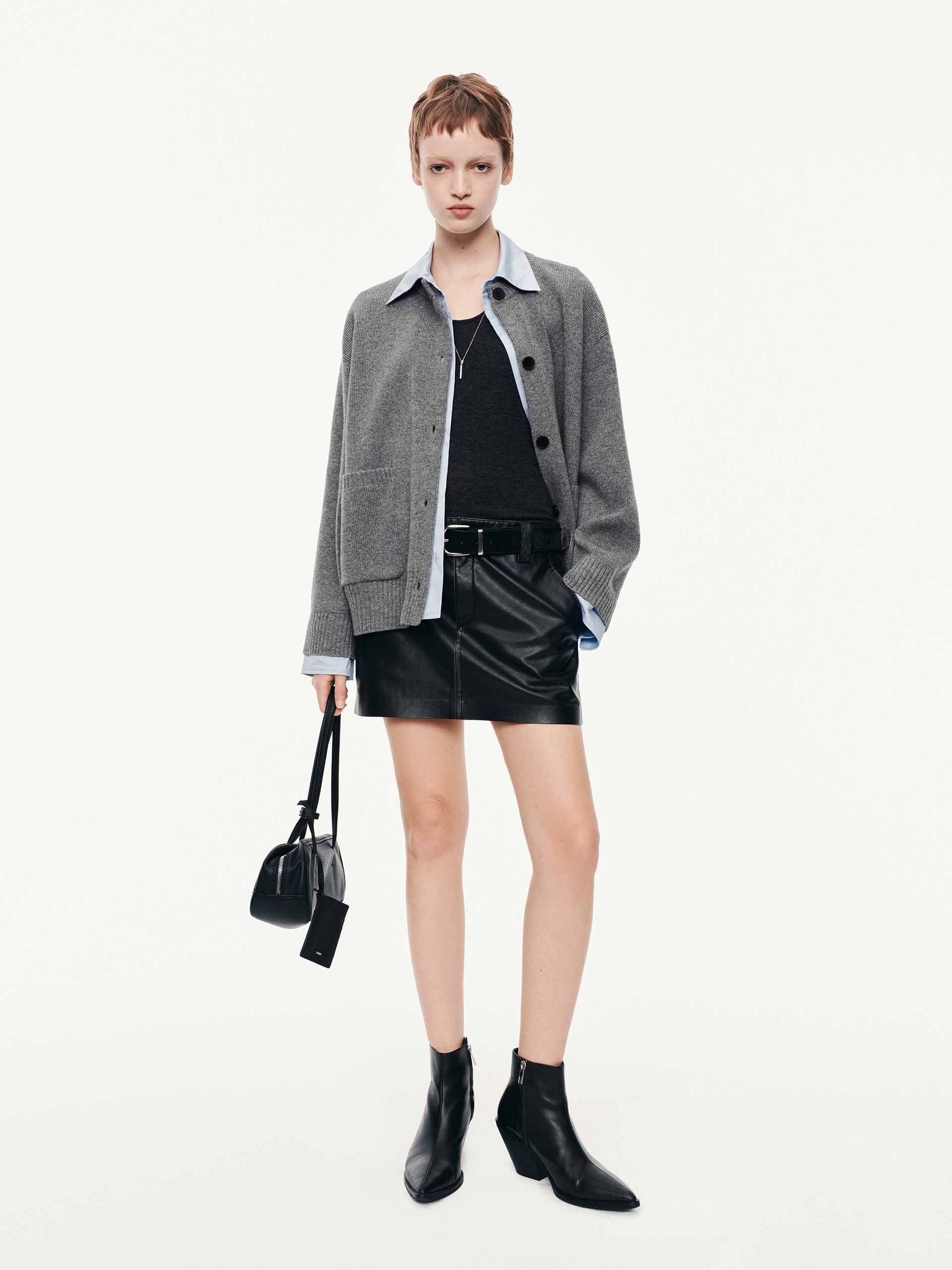 Layered Trim Knit Cardigan