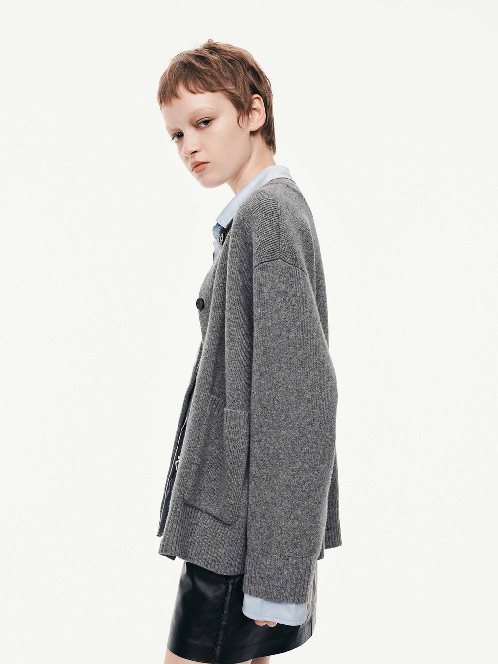 Layered Trim Knit Cardigan