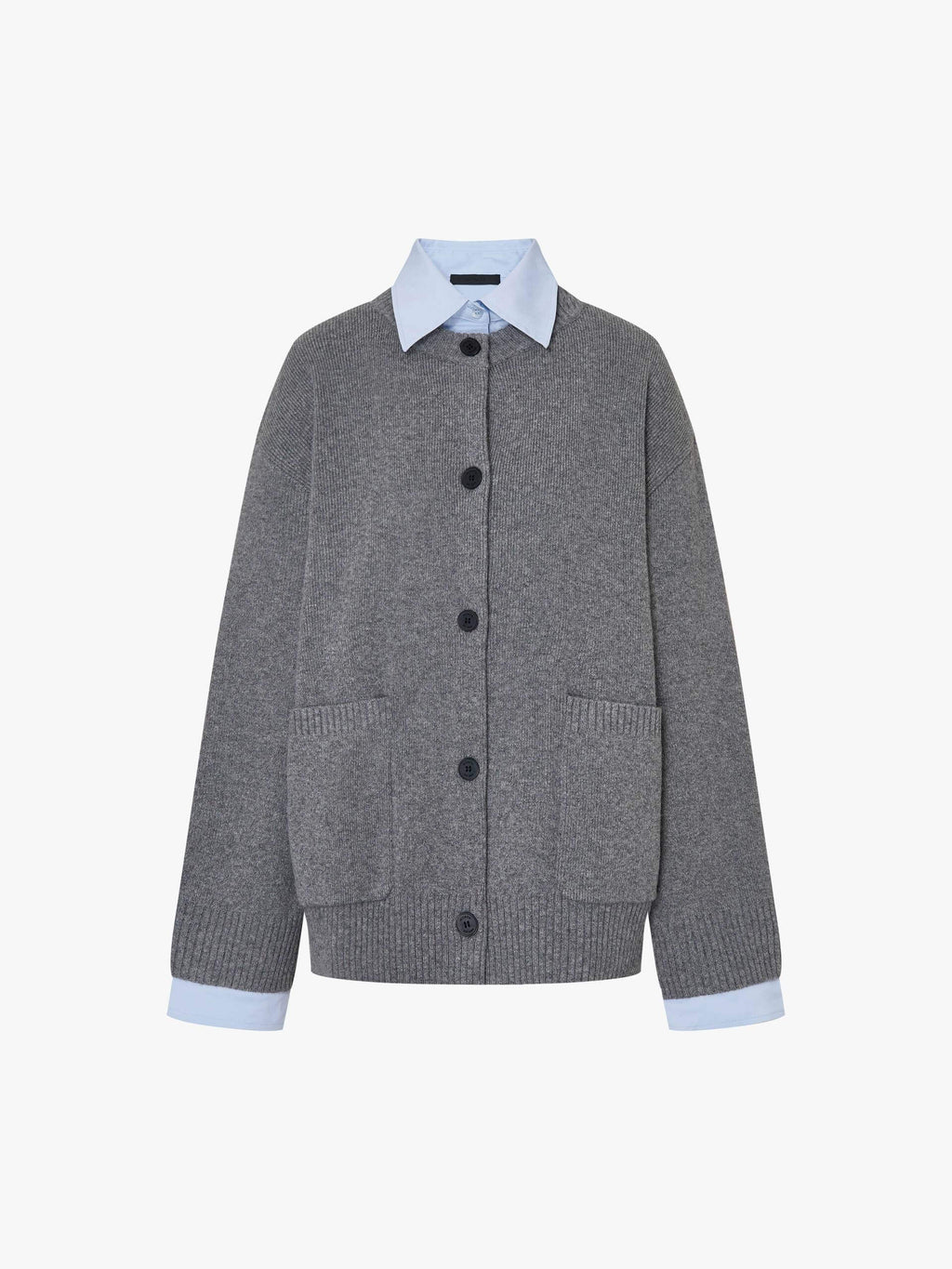 Layered Trim Knit Cardigan