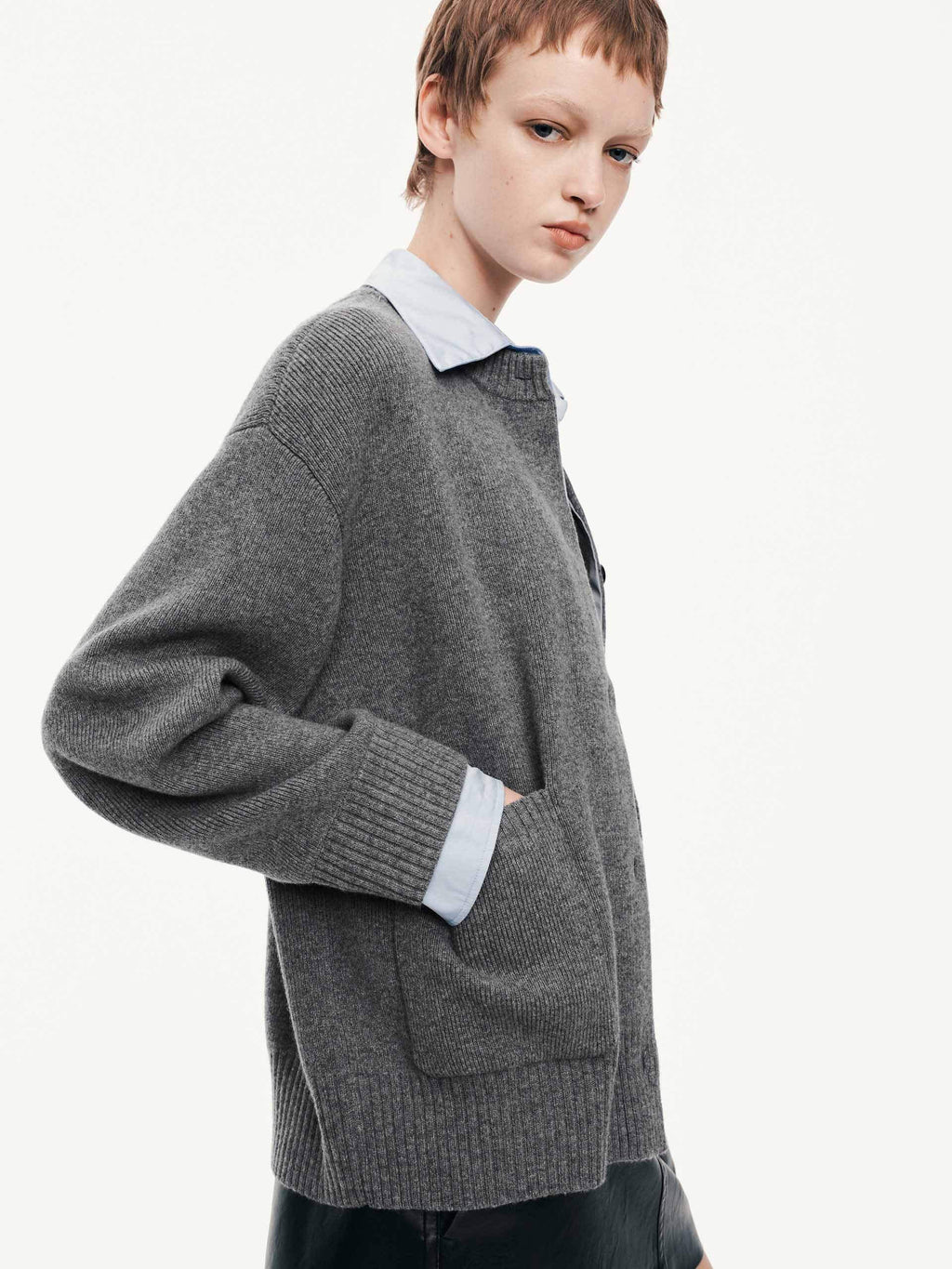 Layered Trim Knit Cardigan