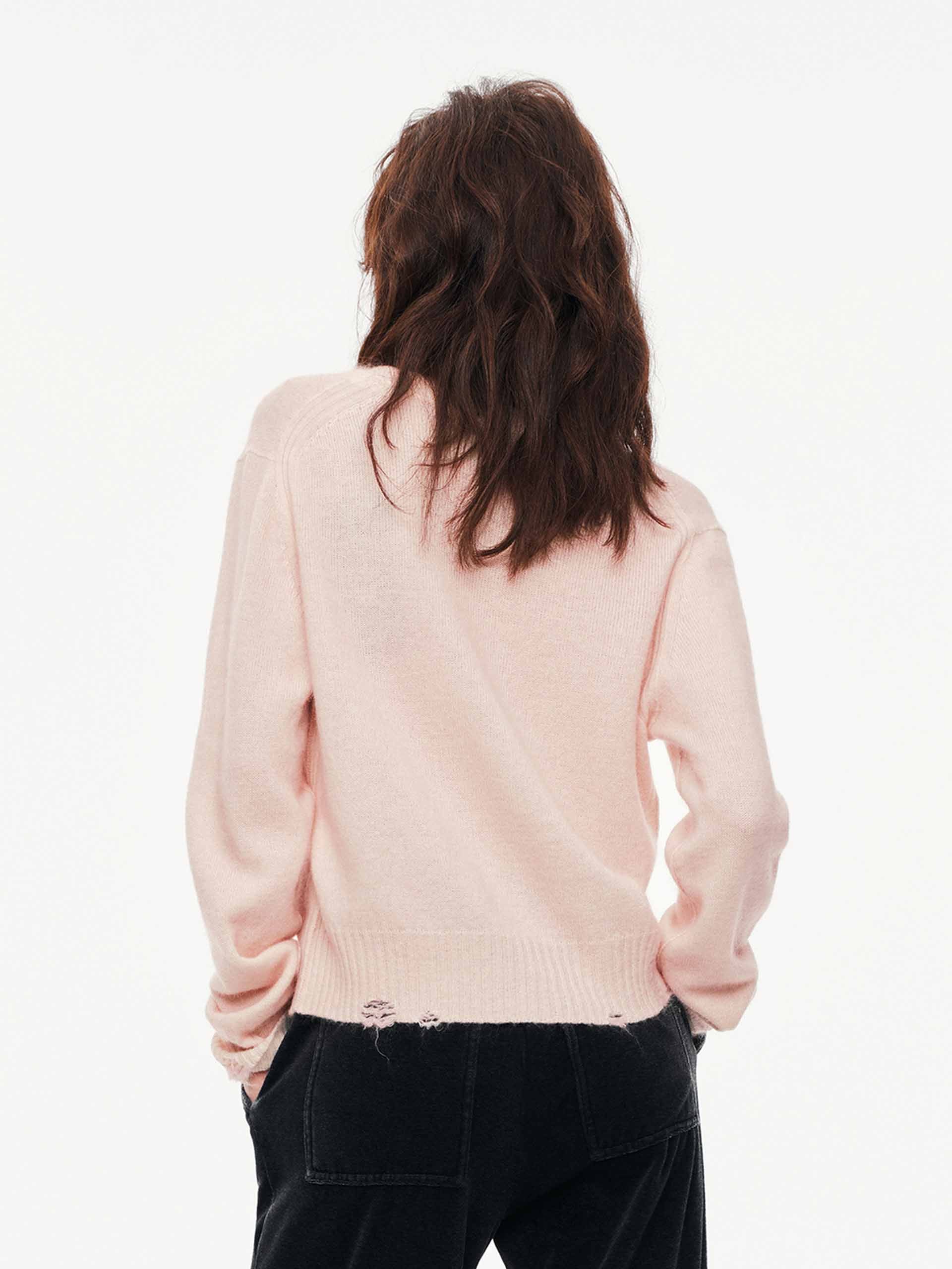 V-neck Ripped Cardigan