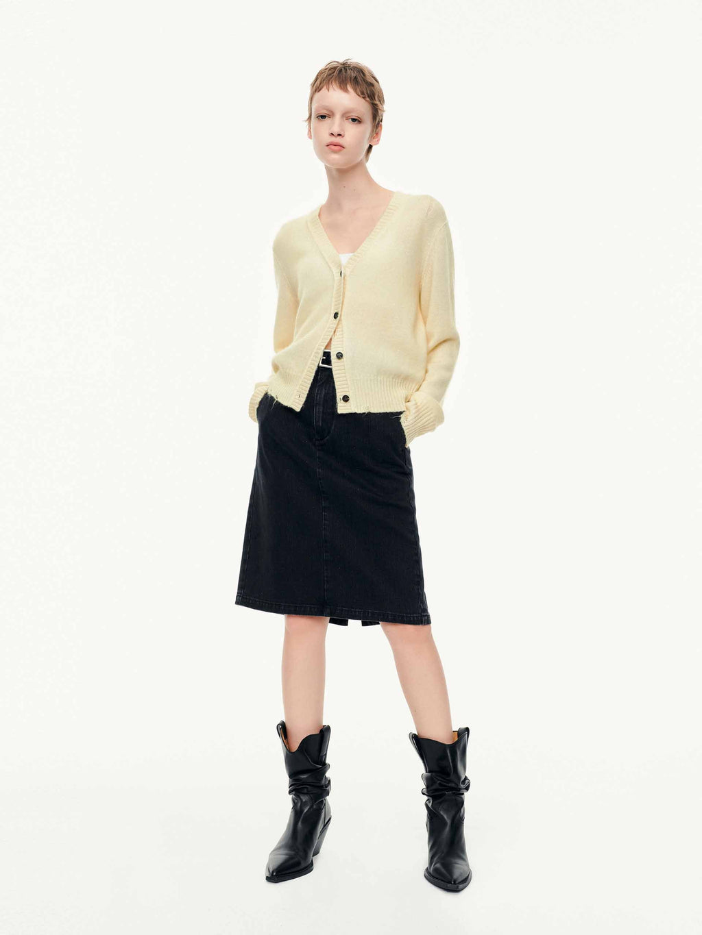 V-neck Ripped Cardigan
