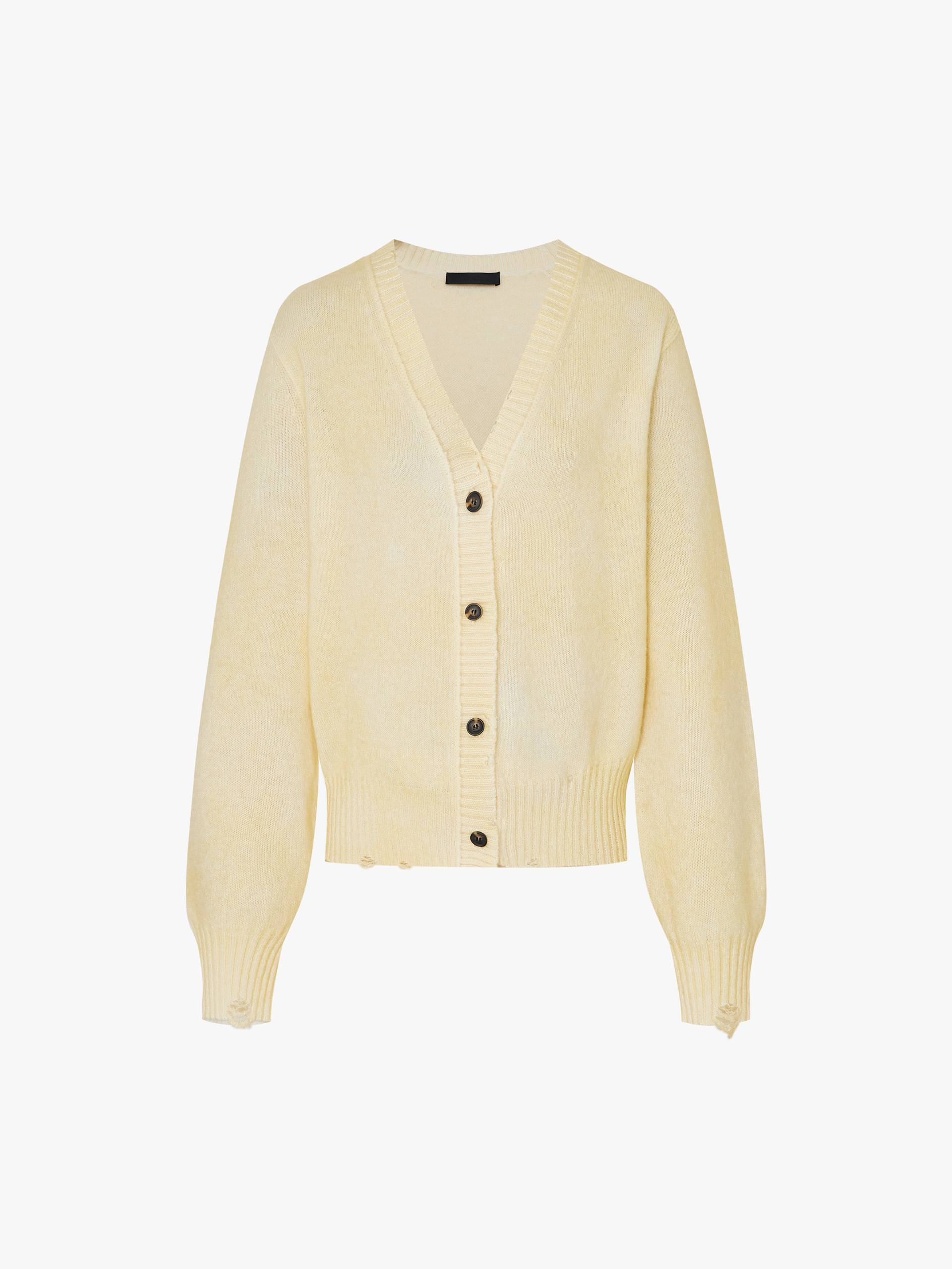 V-neck Ripped Cardigan