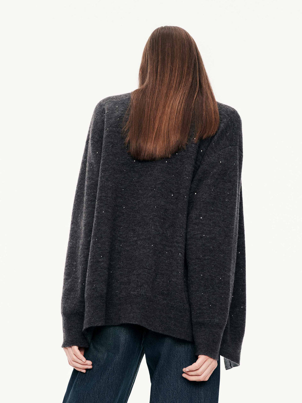 Rhinestone Wool Blend Cardigan