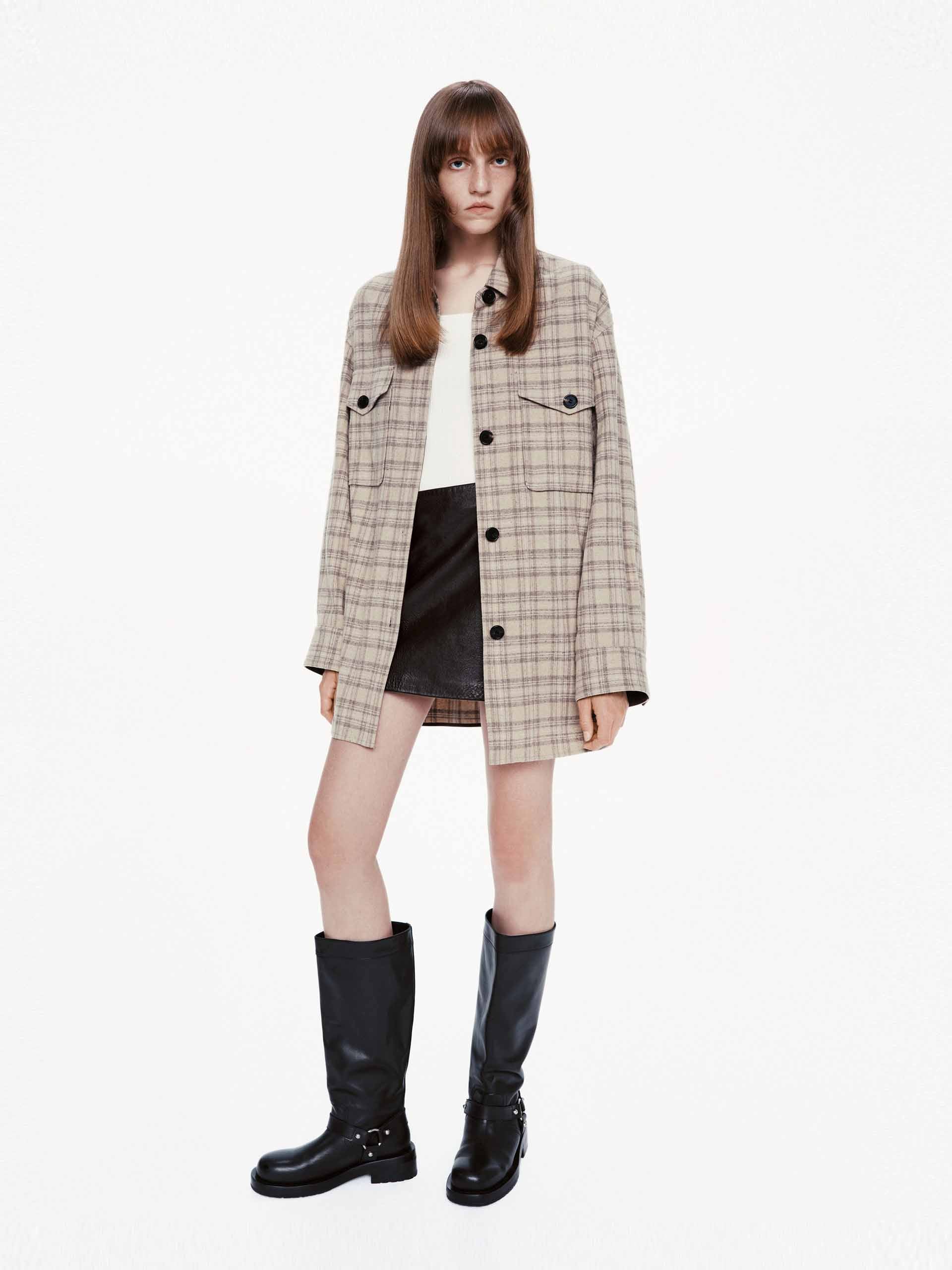 Long Sleeves Plaid Coat