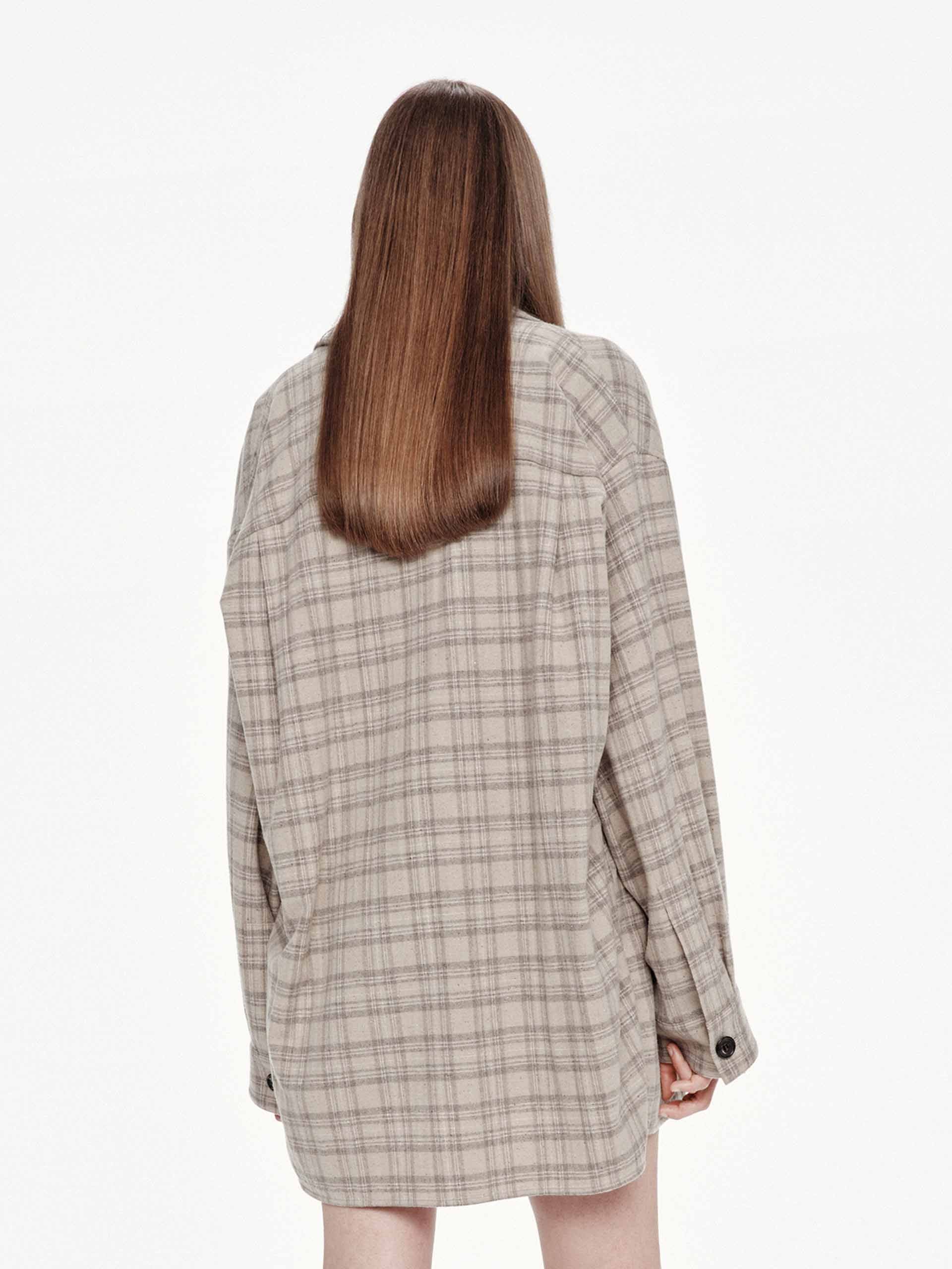 Long Sleeves Plaid Coat