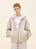 Drawstring Hem Hooded Coat