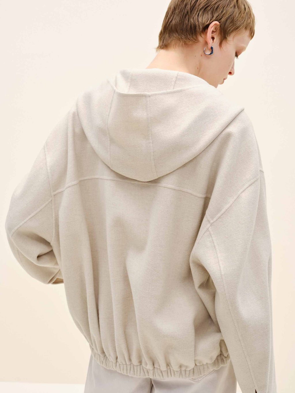 Drawstring Hem Hooded Coat