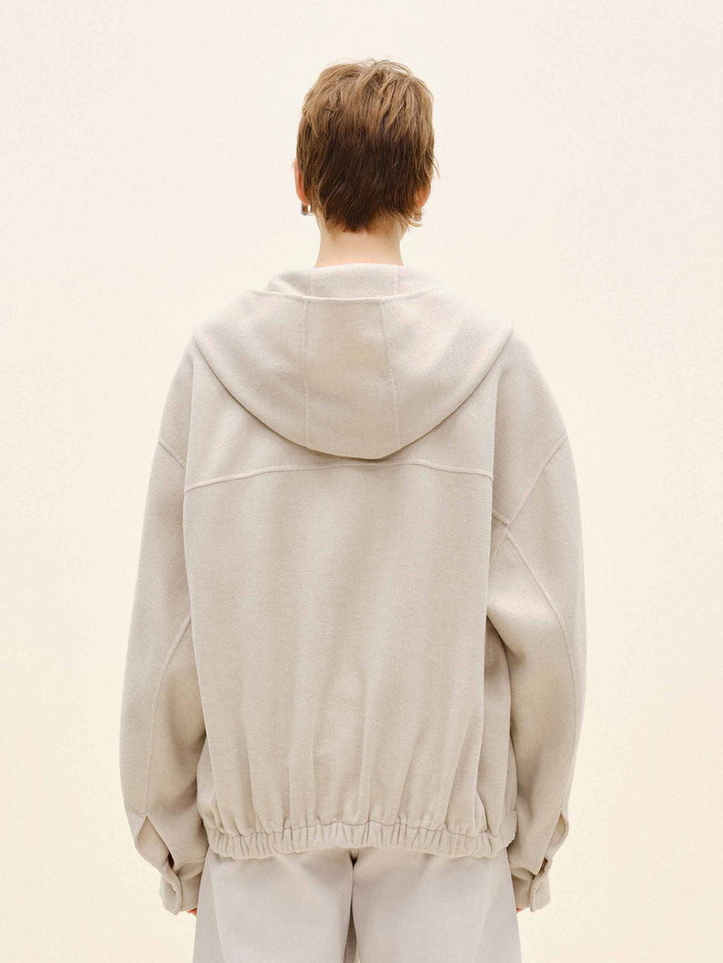 Drawstring Hem Hooded Coat