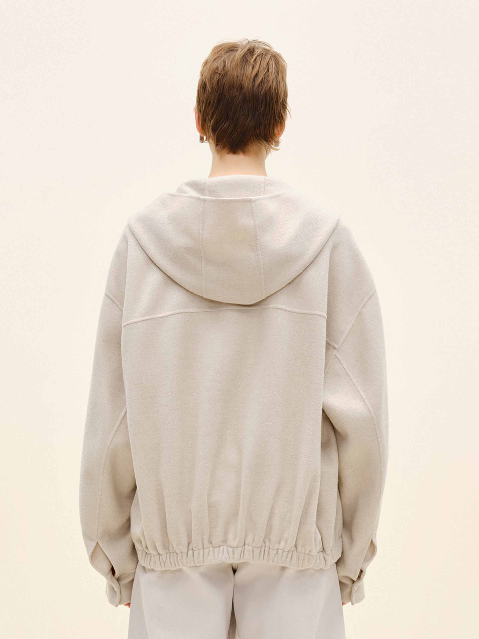 Drawstring Hem Hooded Coat