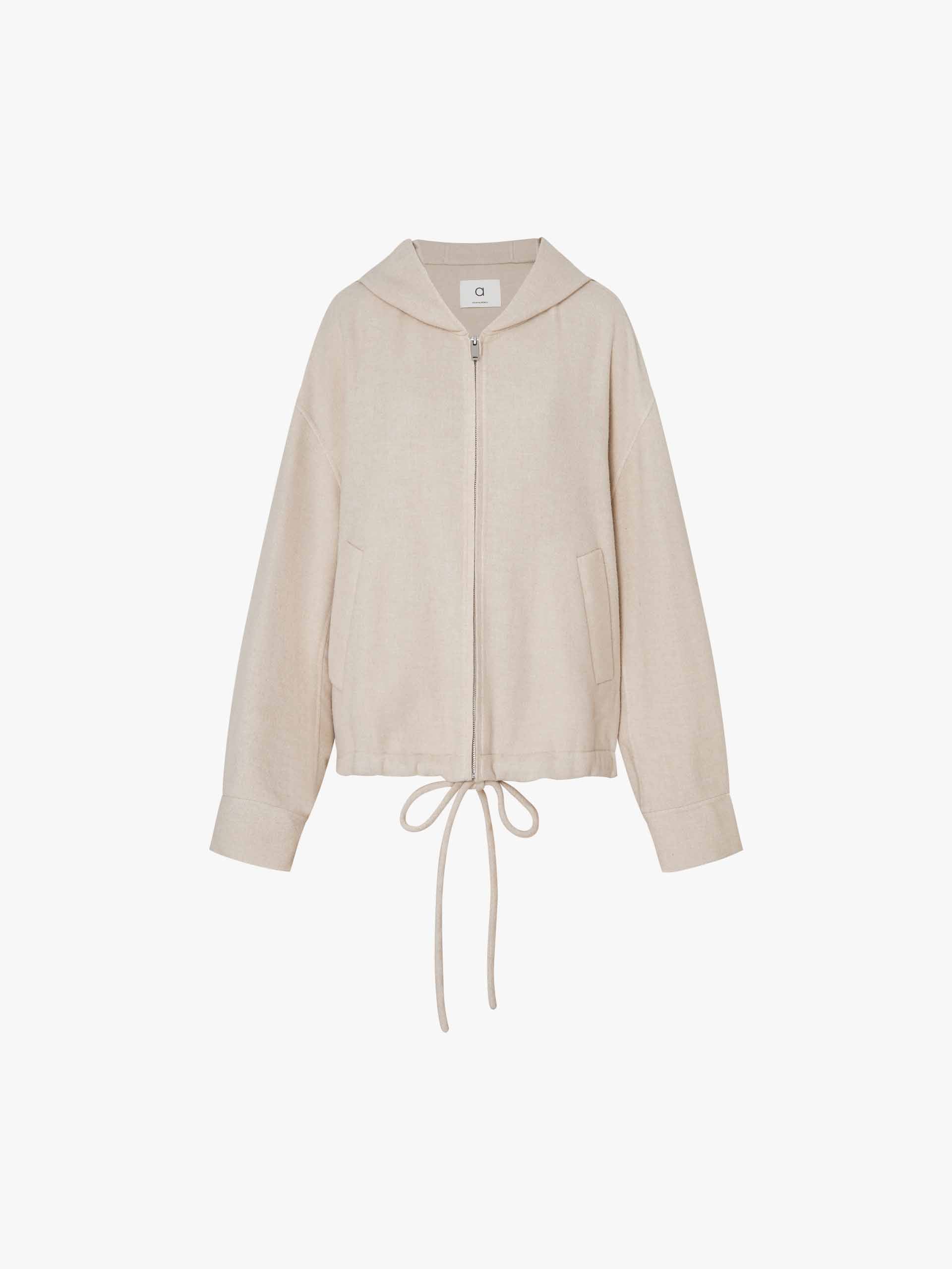 Drawstring Hem Hooded Coat
