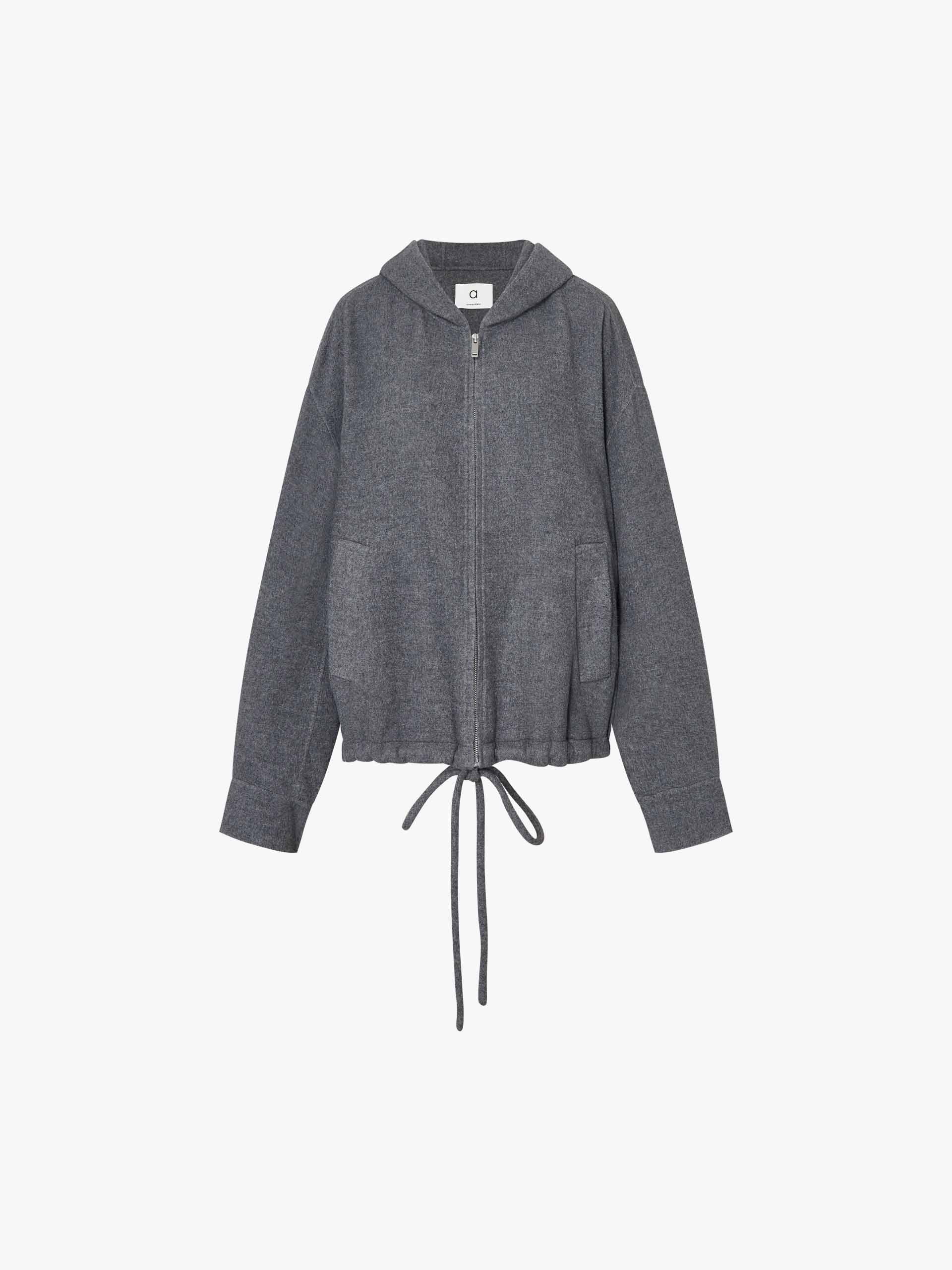 Drawstring Hem Hooded Coat