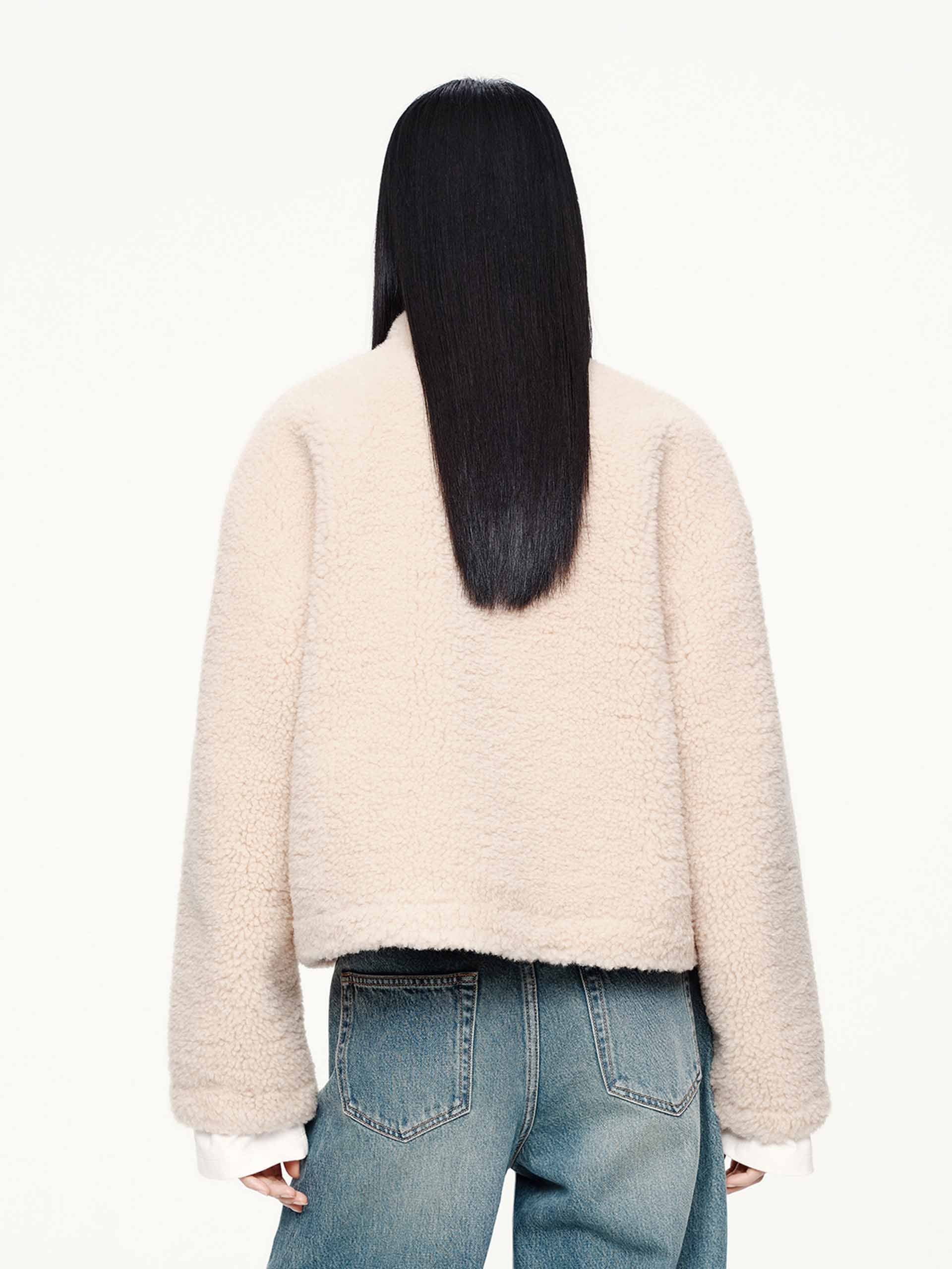 Faux Shearling Button Coat