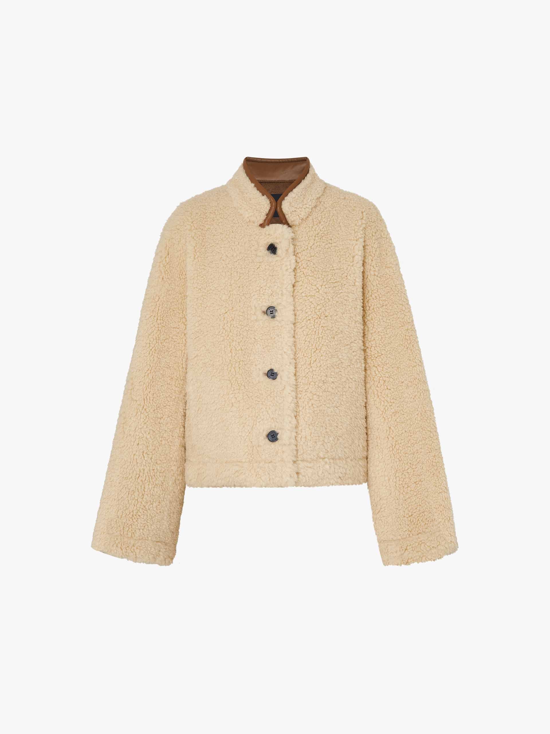 Faux Shearling Button Coat