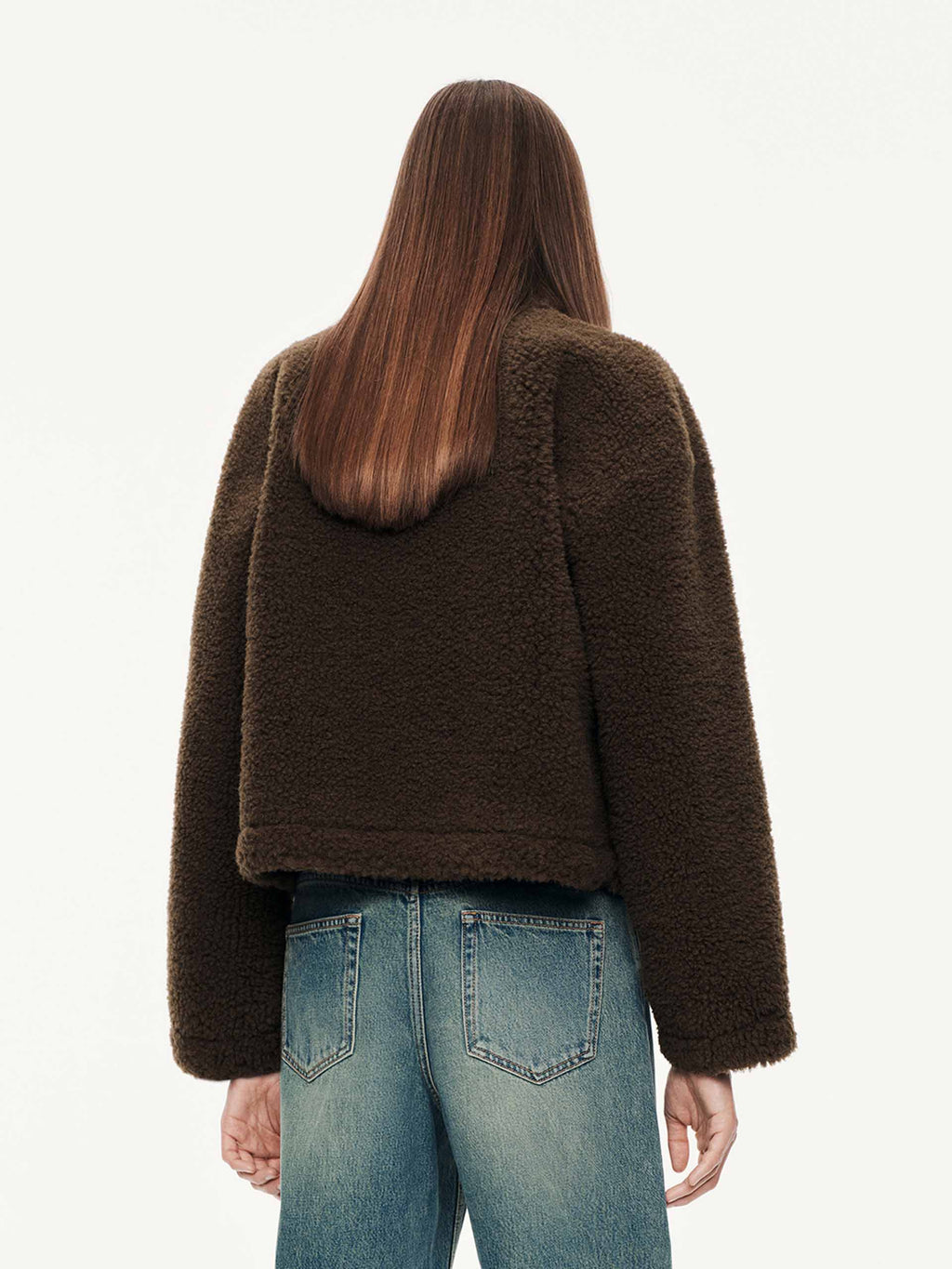 Faux Shearling Button Coat