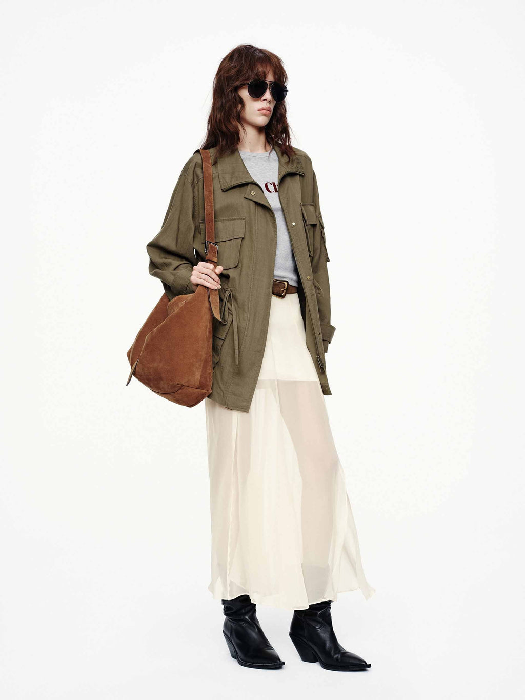Drawstring Cargo Coat