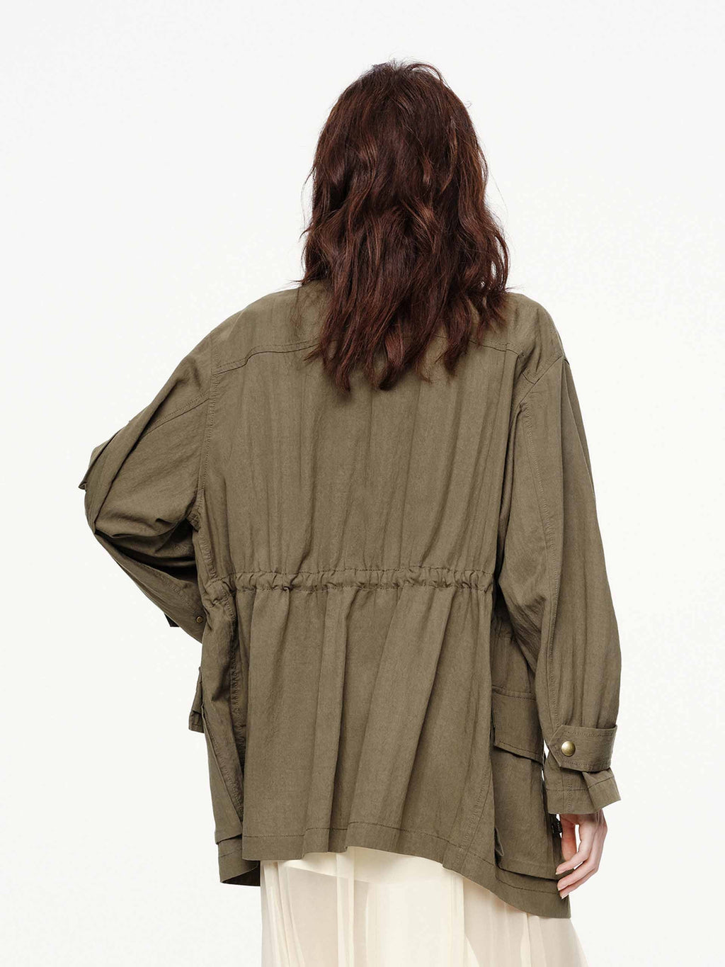 Drawstring Cargo Coat