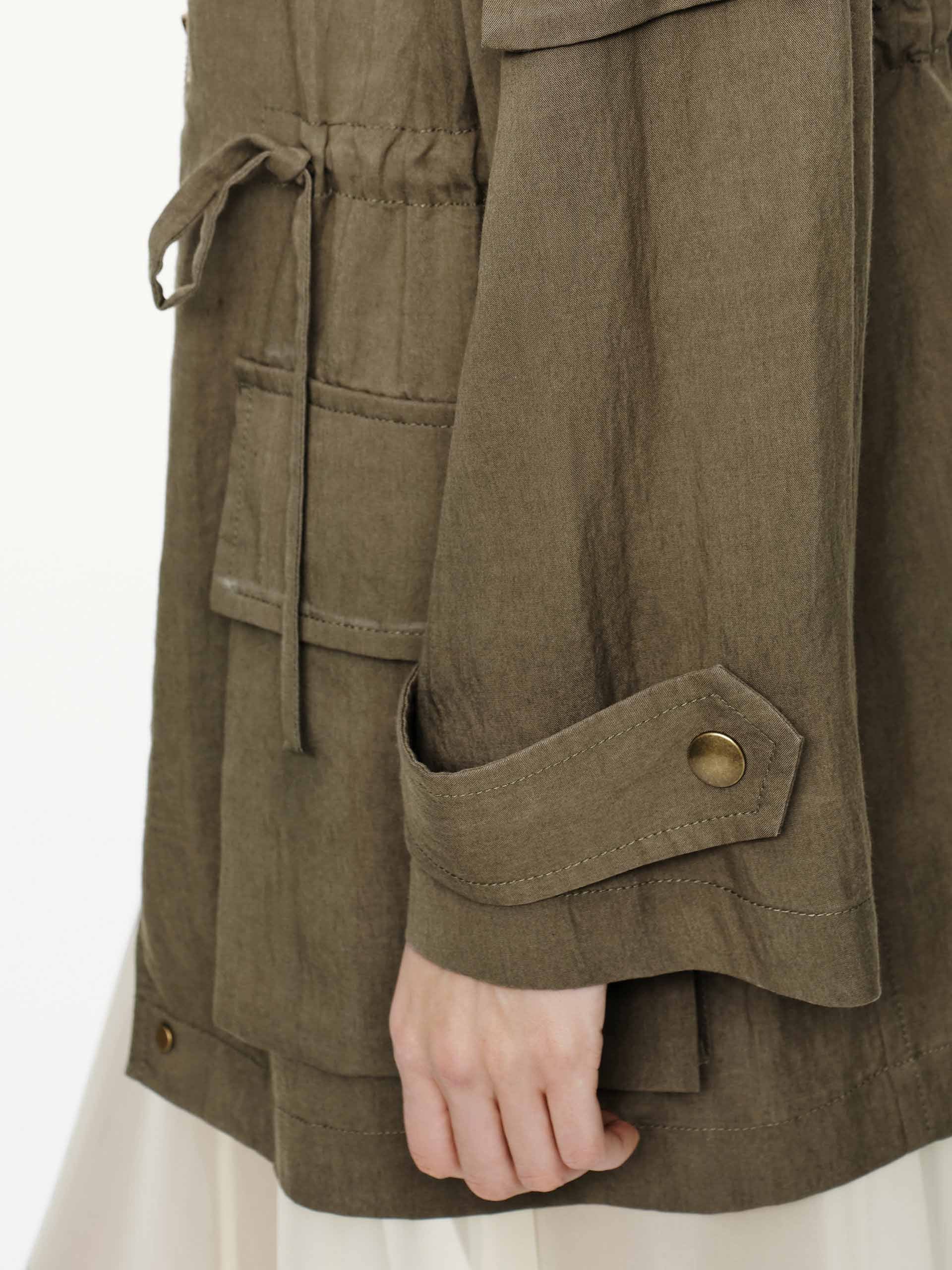 Drawstring Cargo Coat