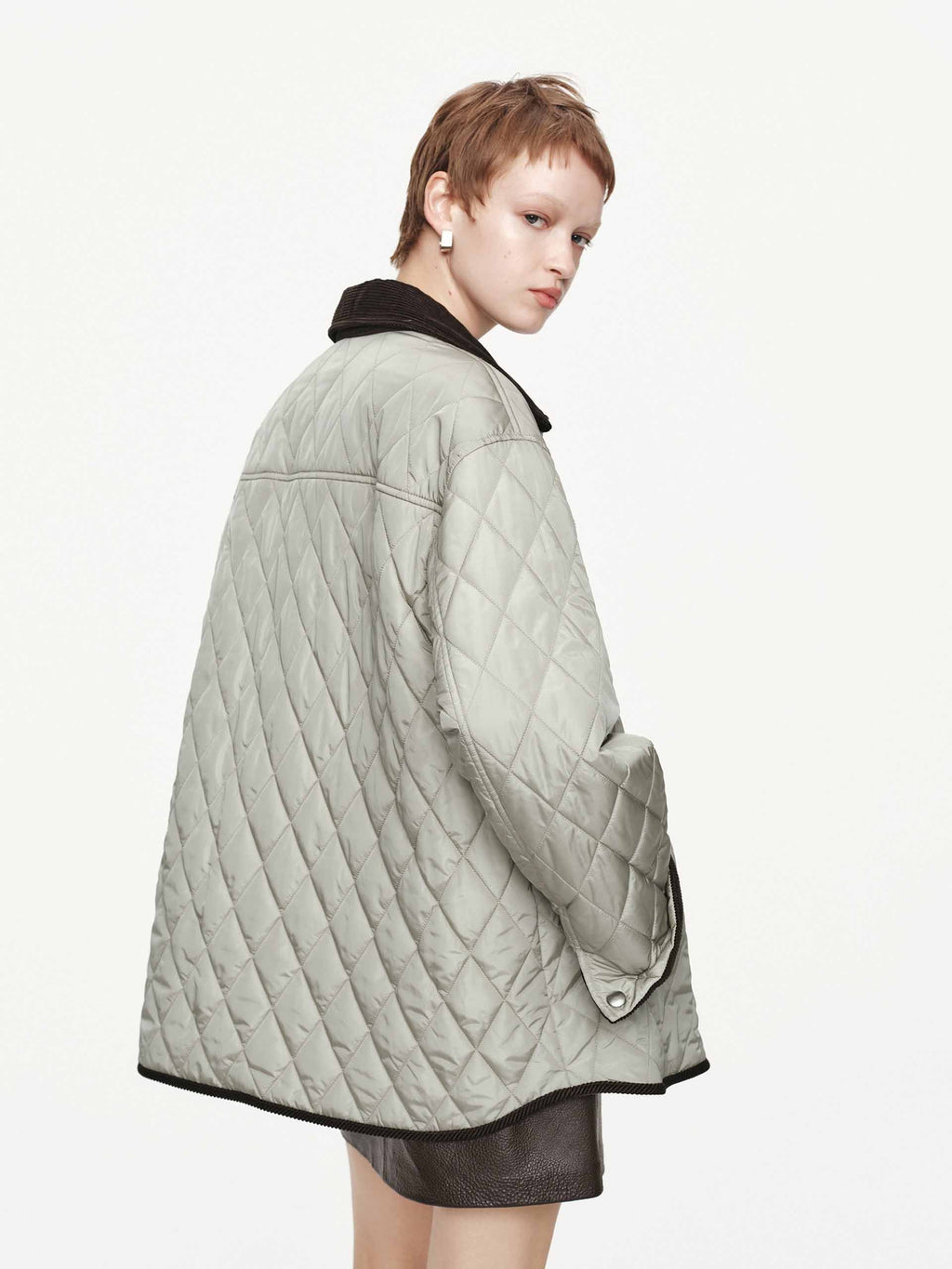 Contrast Detail Quilted Down Jacket