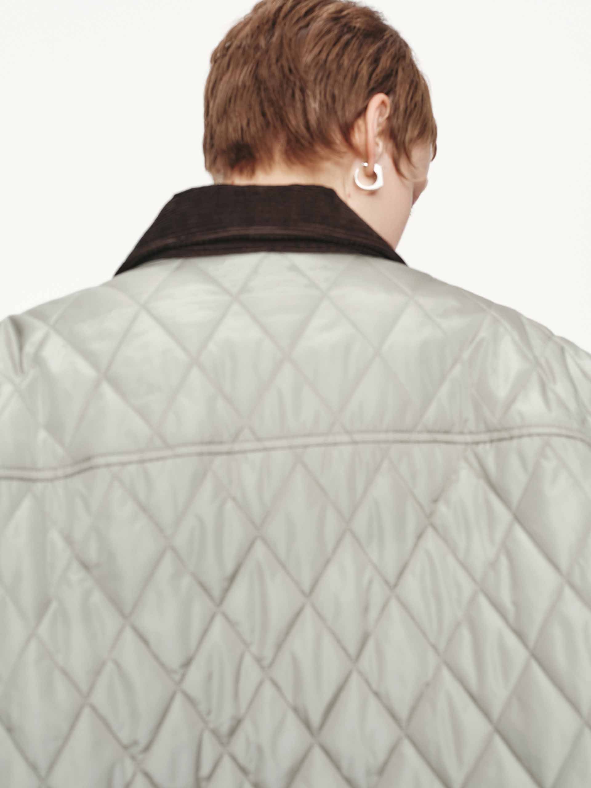 Contrast Detail Quilted Down Jacket