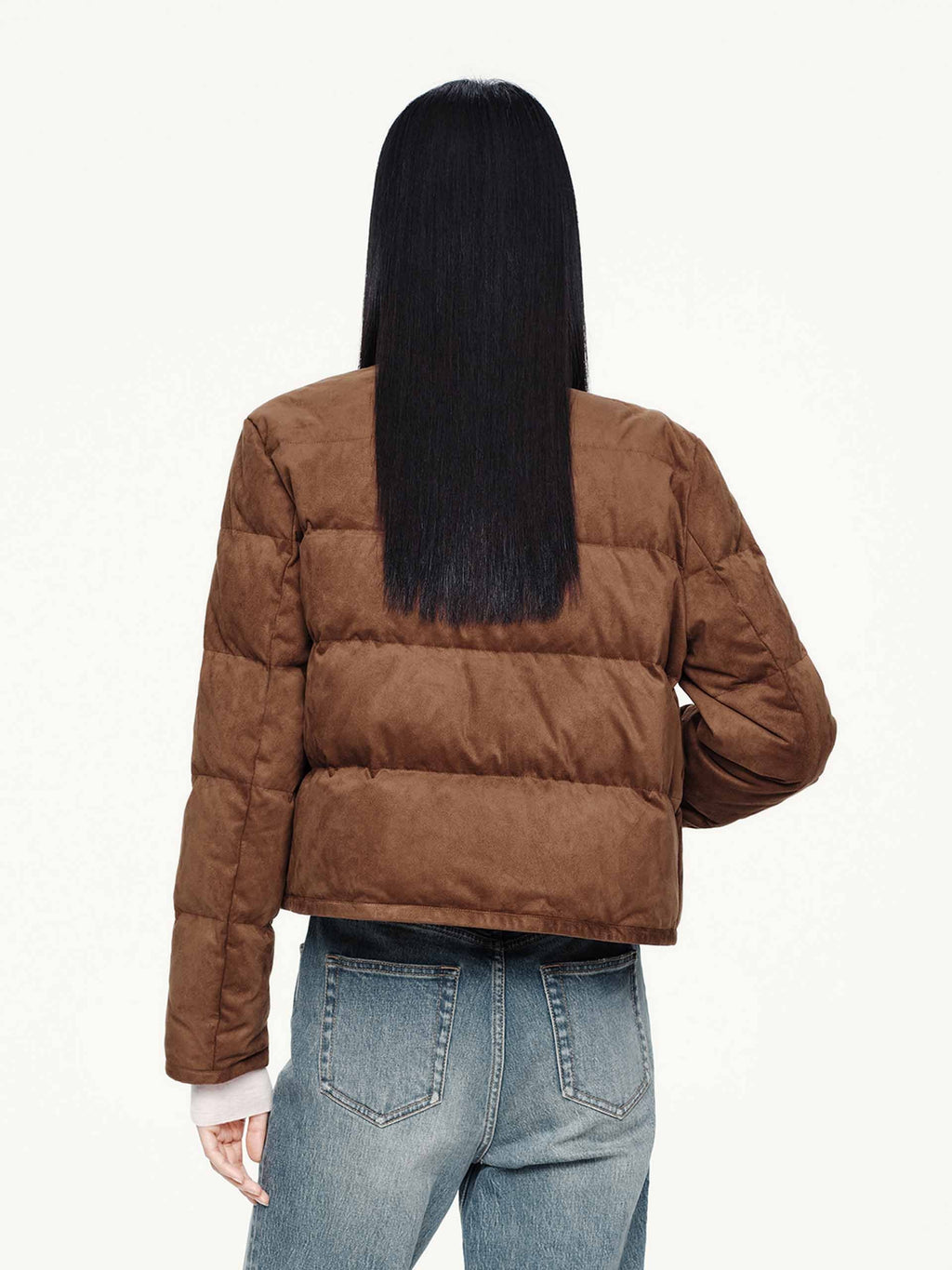 Cropped Round Neck Down Jacket