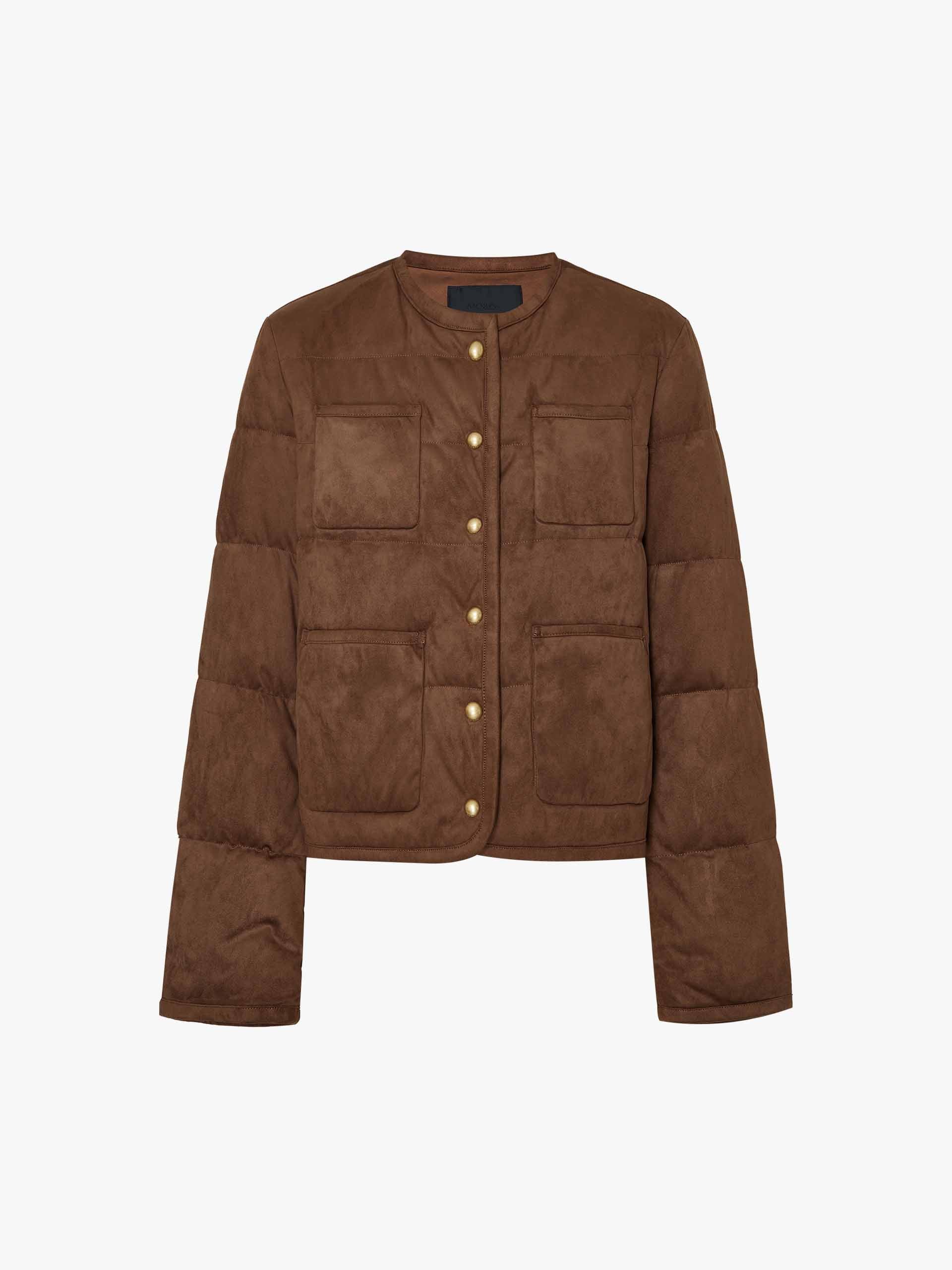 Cropped Round Neck Down Jacket