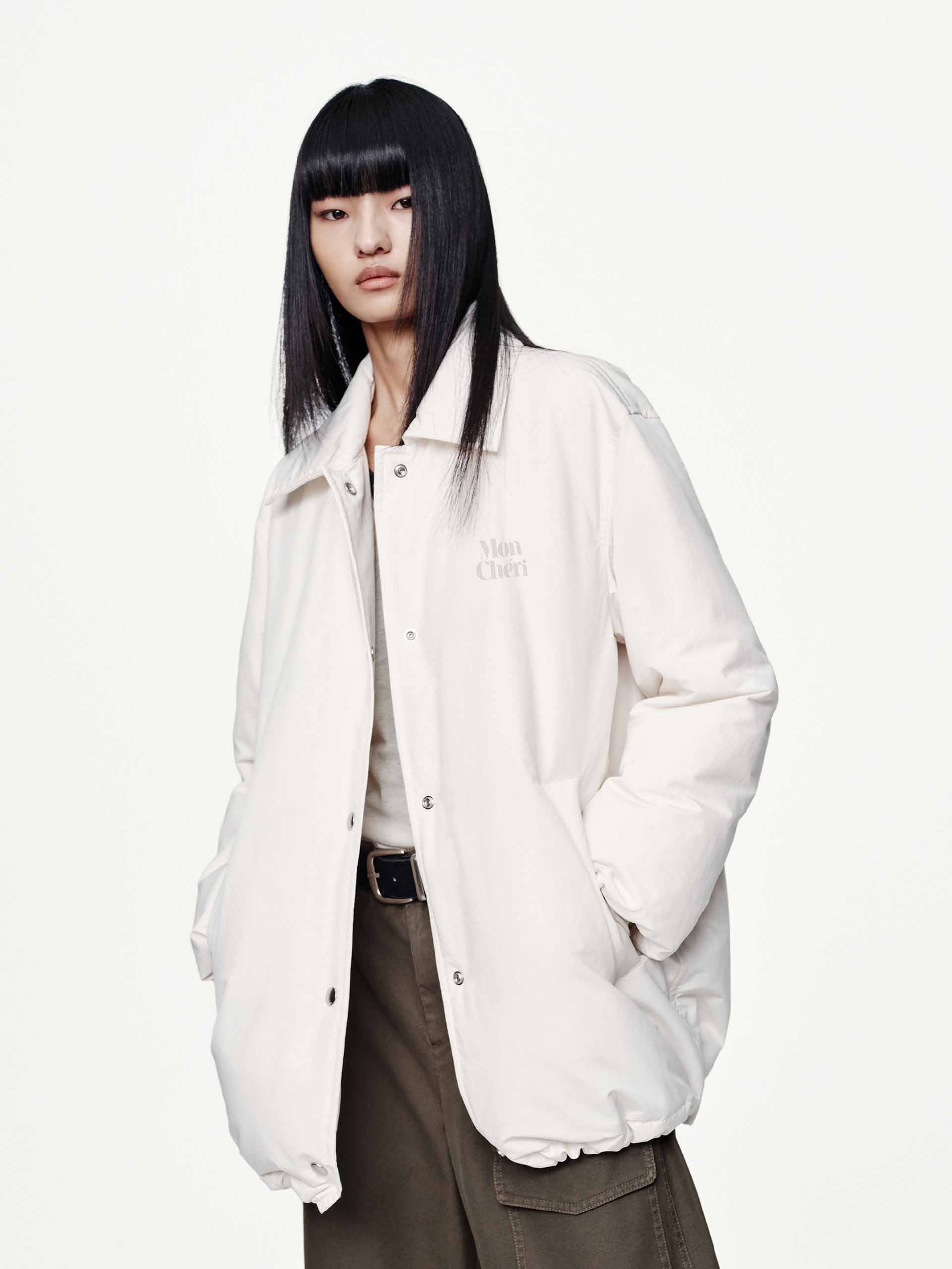 Snap Button Quilted Down Jacket