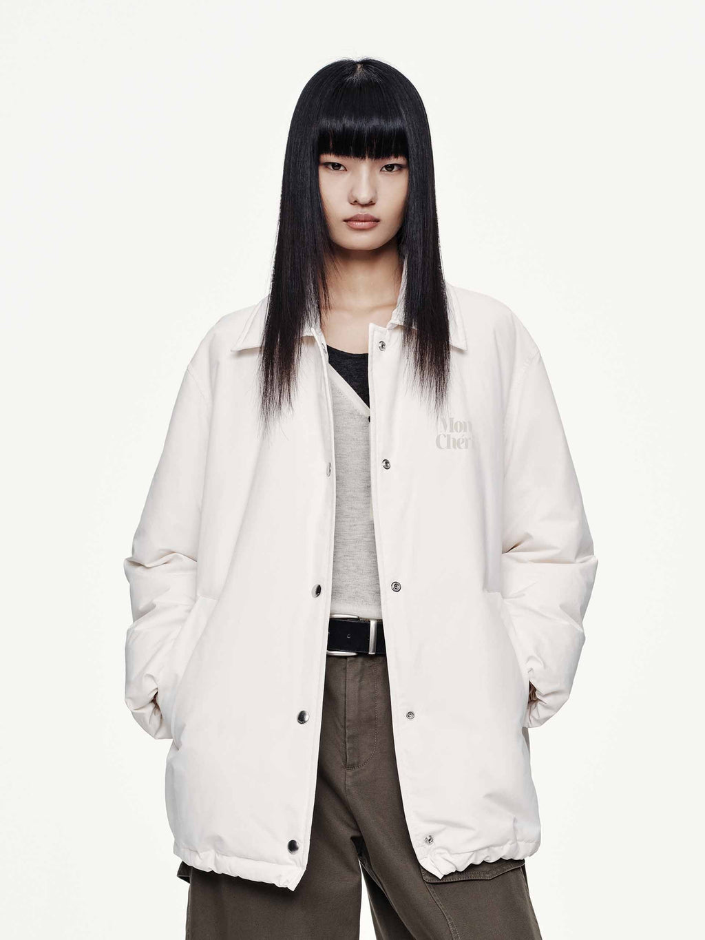 Snap Button Quilted Down Jacket