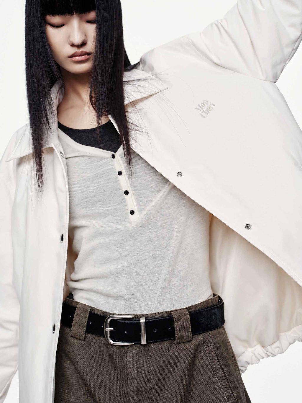 Snap Button Quilted Down Jacket