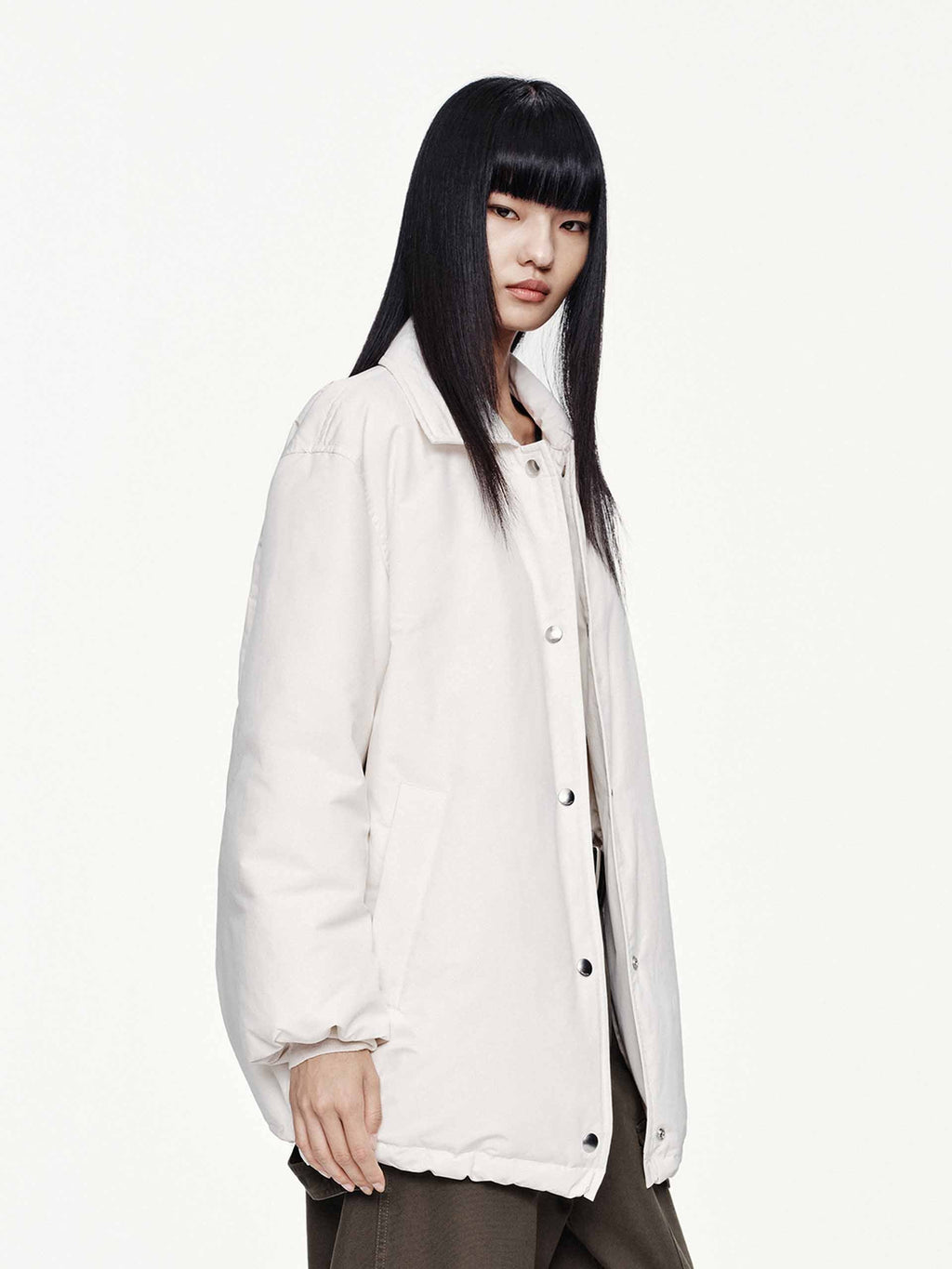 Snap Button Quilted Down Jacket