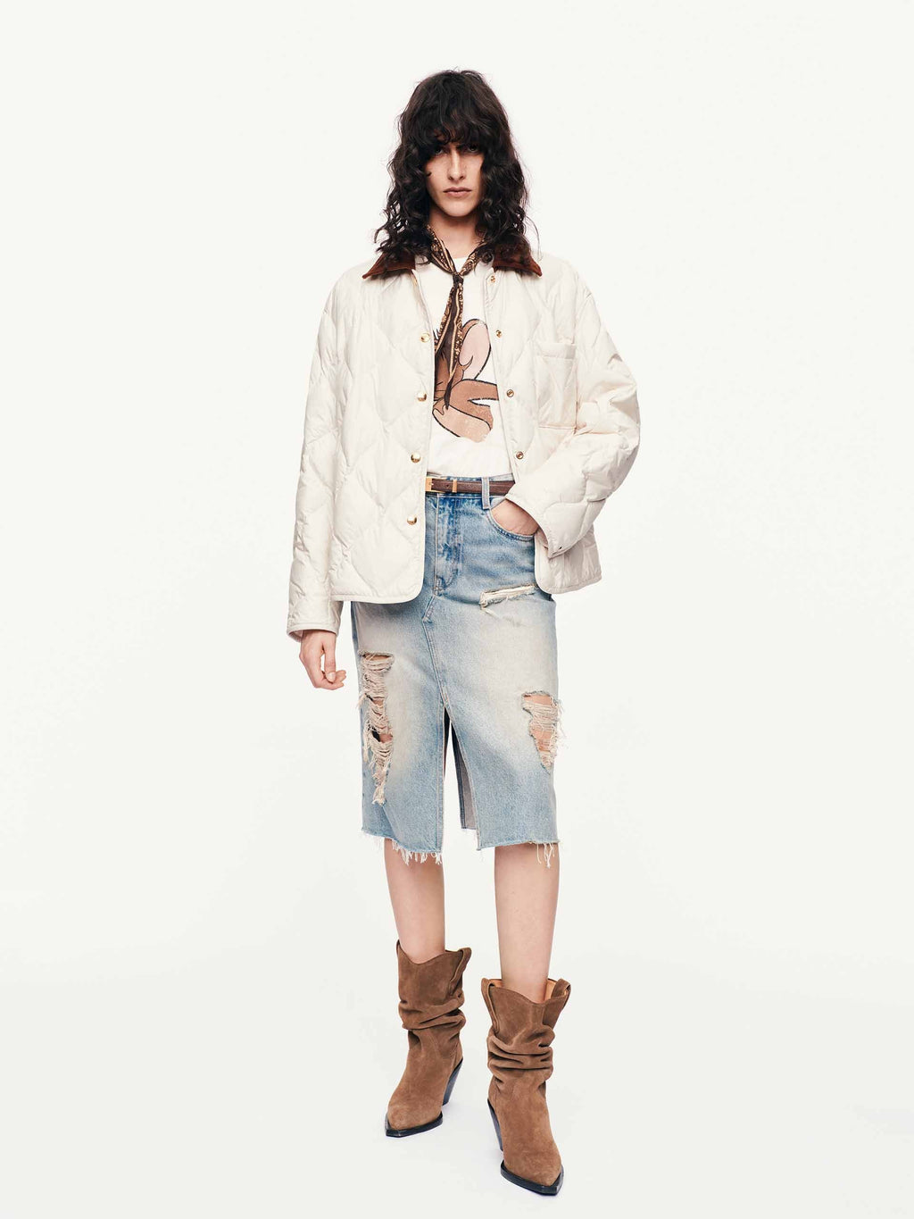 Contrast Collar Down Jacket