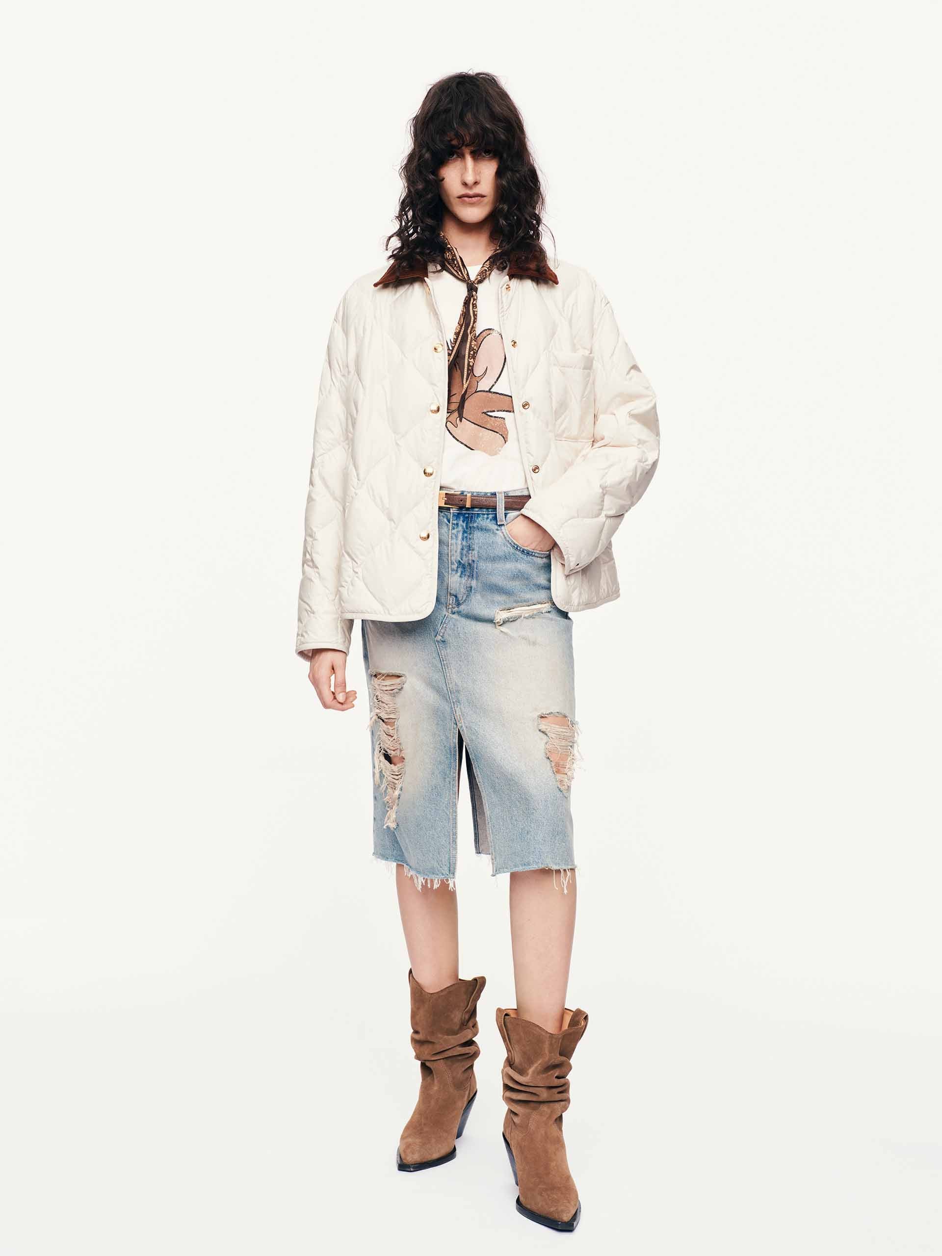 Contrast Collar Down Jacket