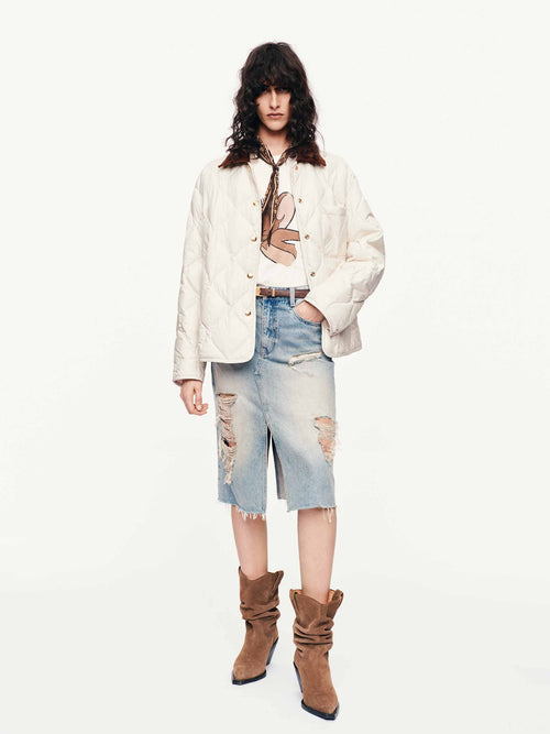 Contrast Collar Down Jacket
