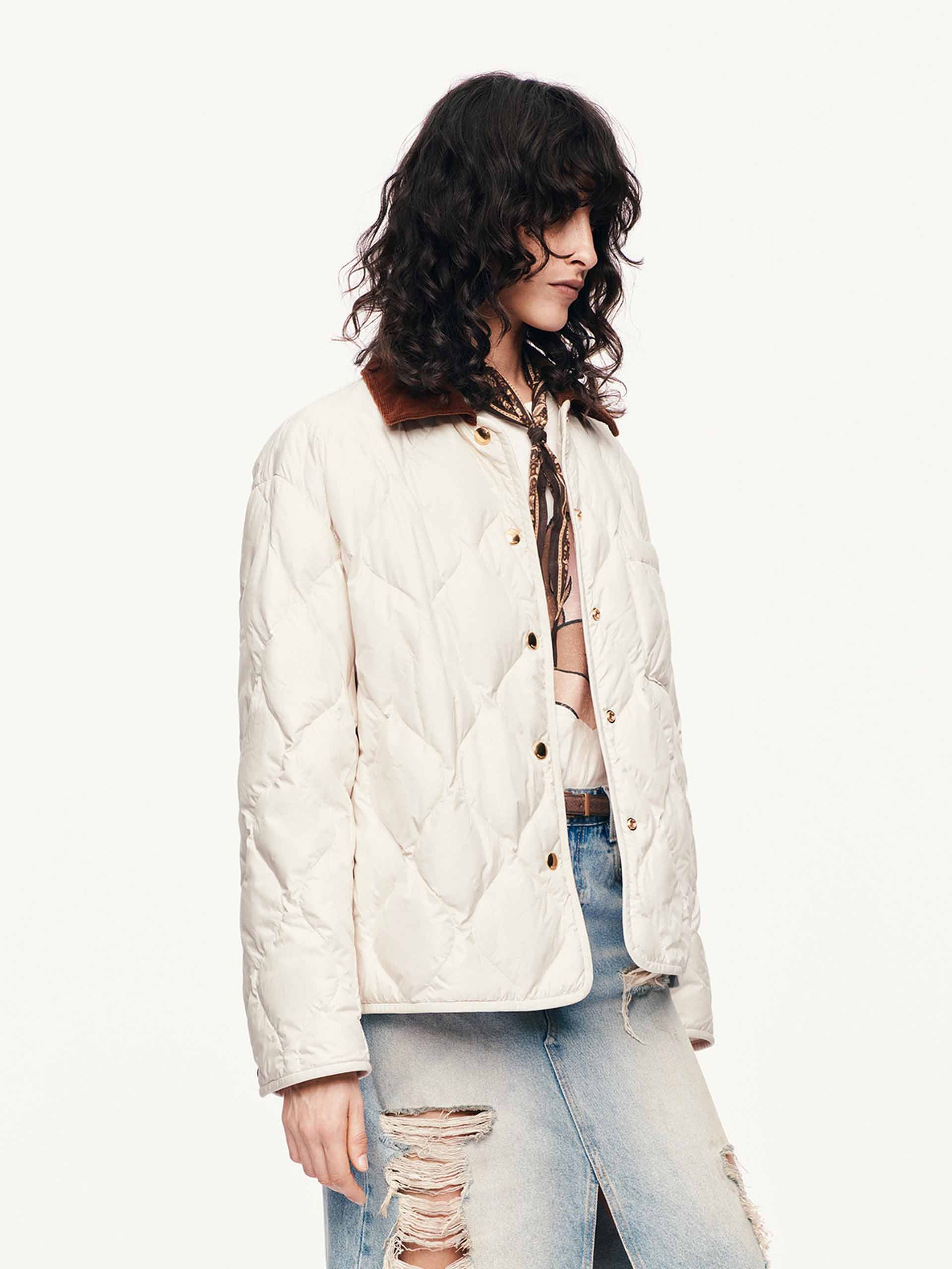 Contrast Collar Down Jacket