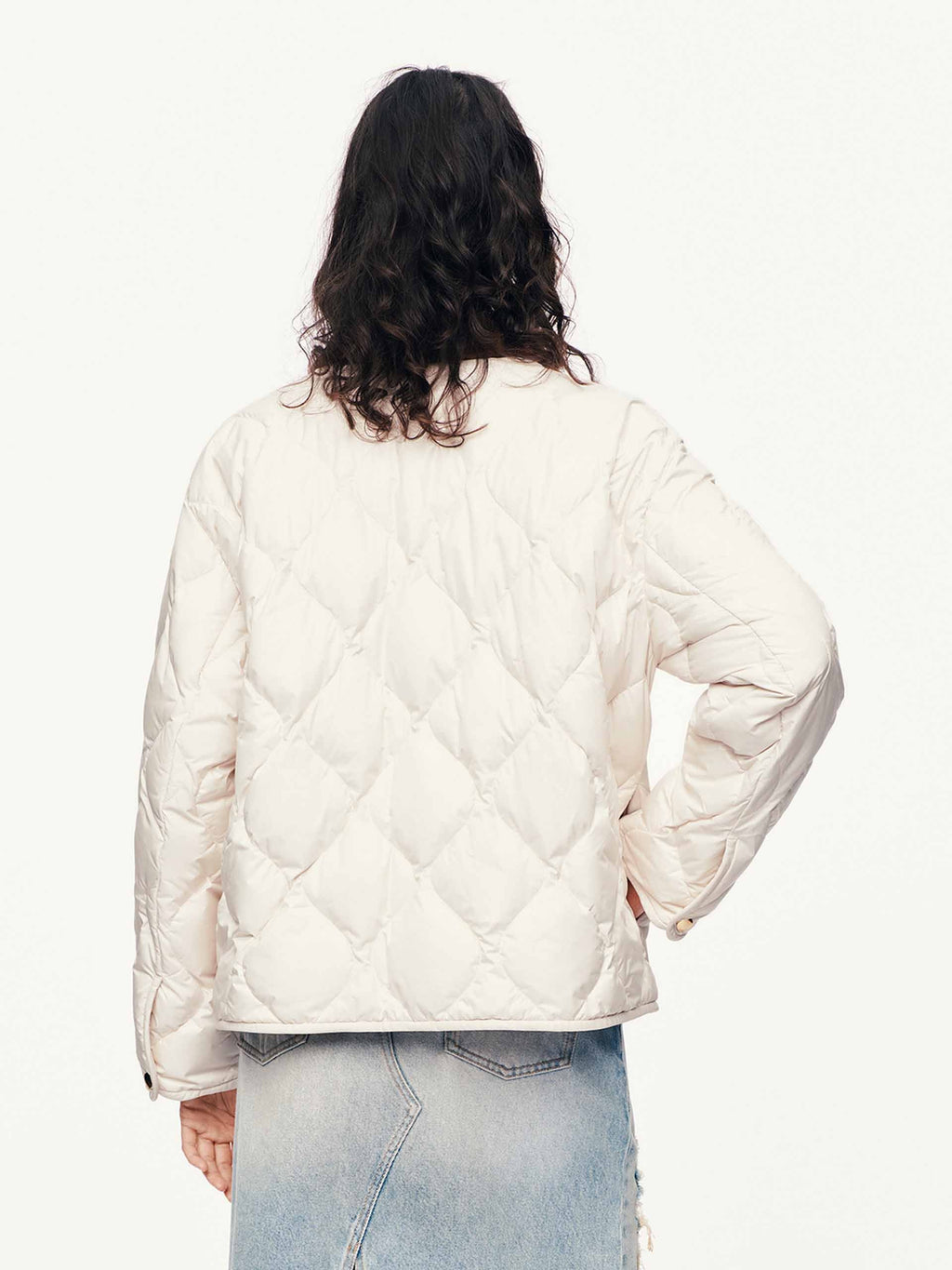Contrast Collar Down Jacket