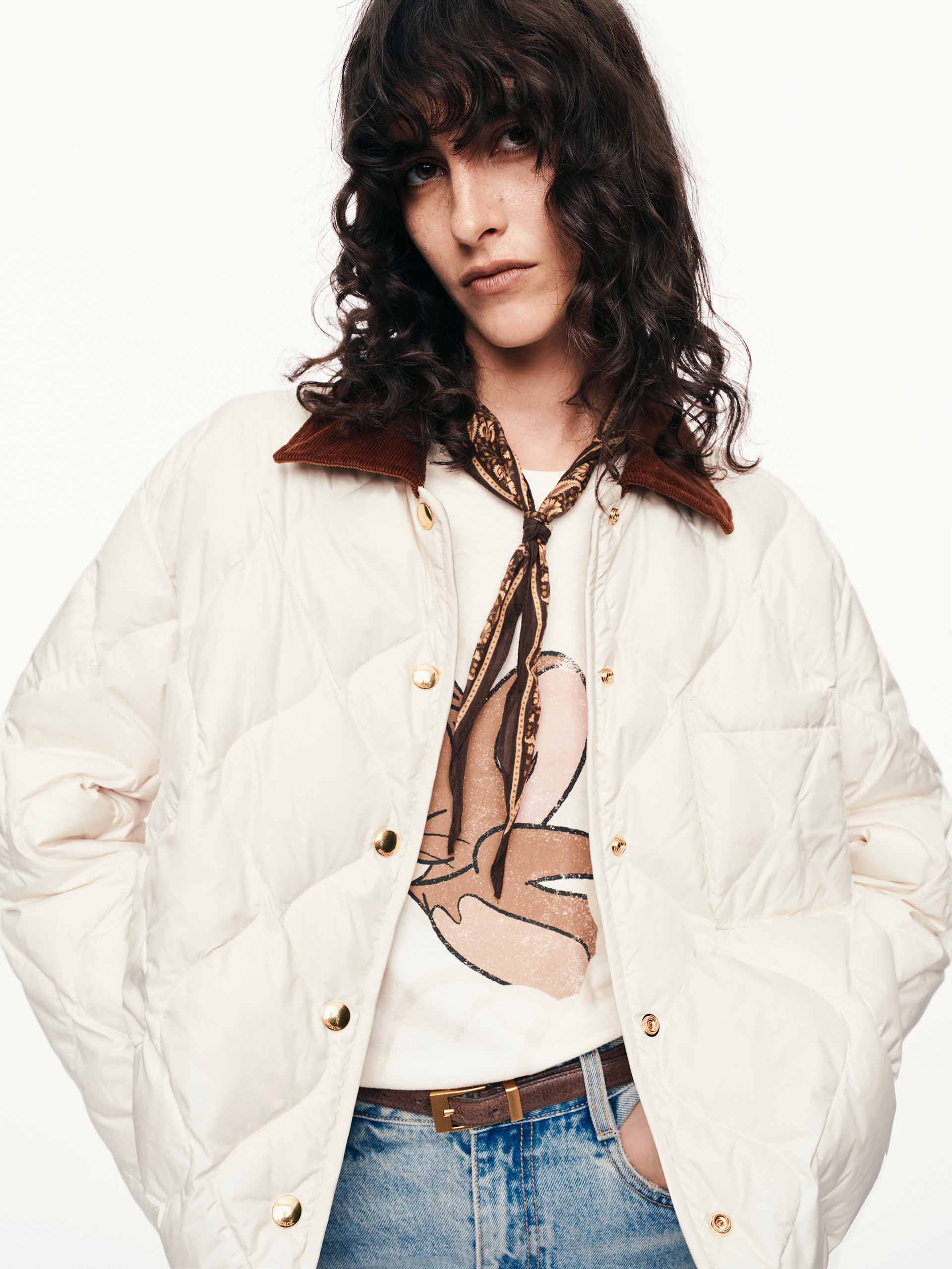 Contrast Collar Down Jacket
