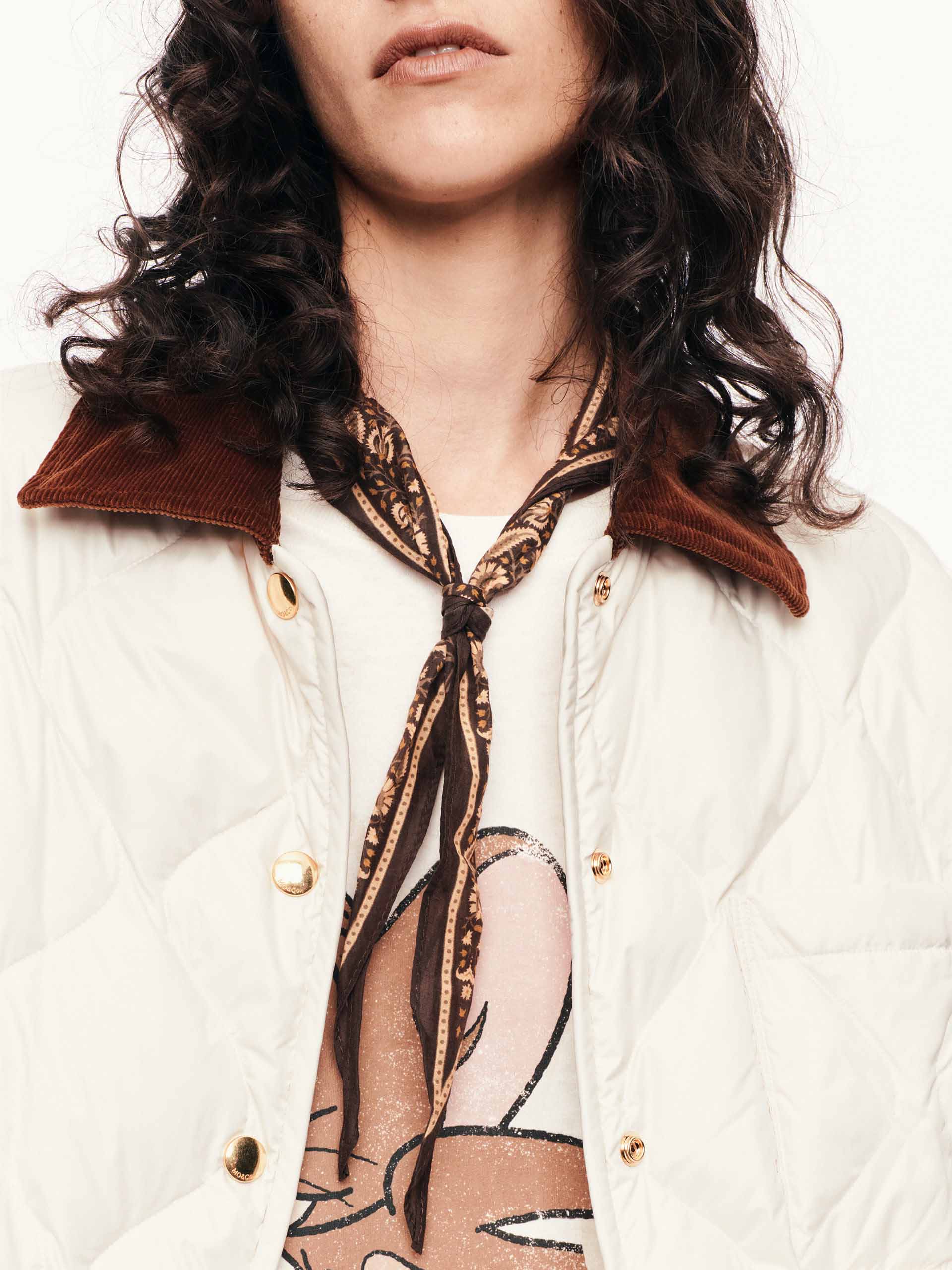 Contrast Collar Down Jacket