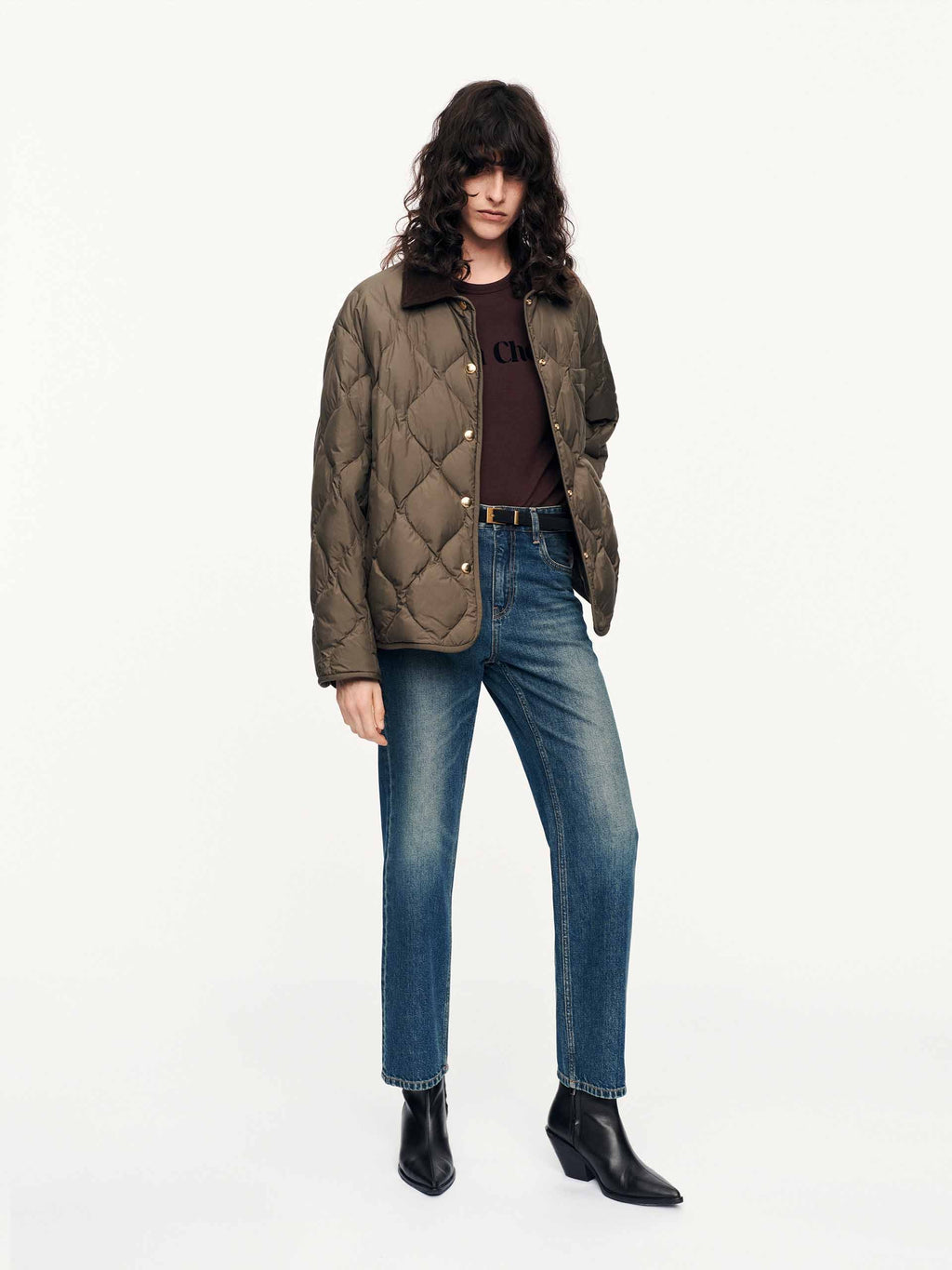 Contrast Collar Down Jacket