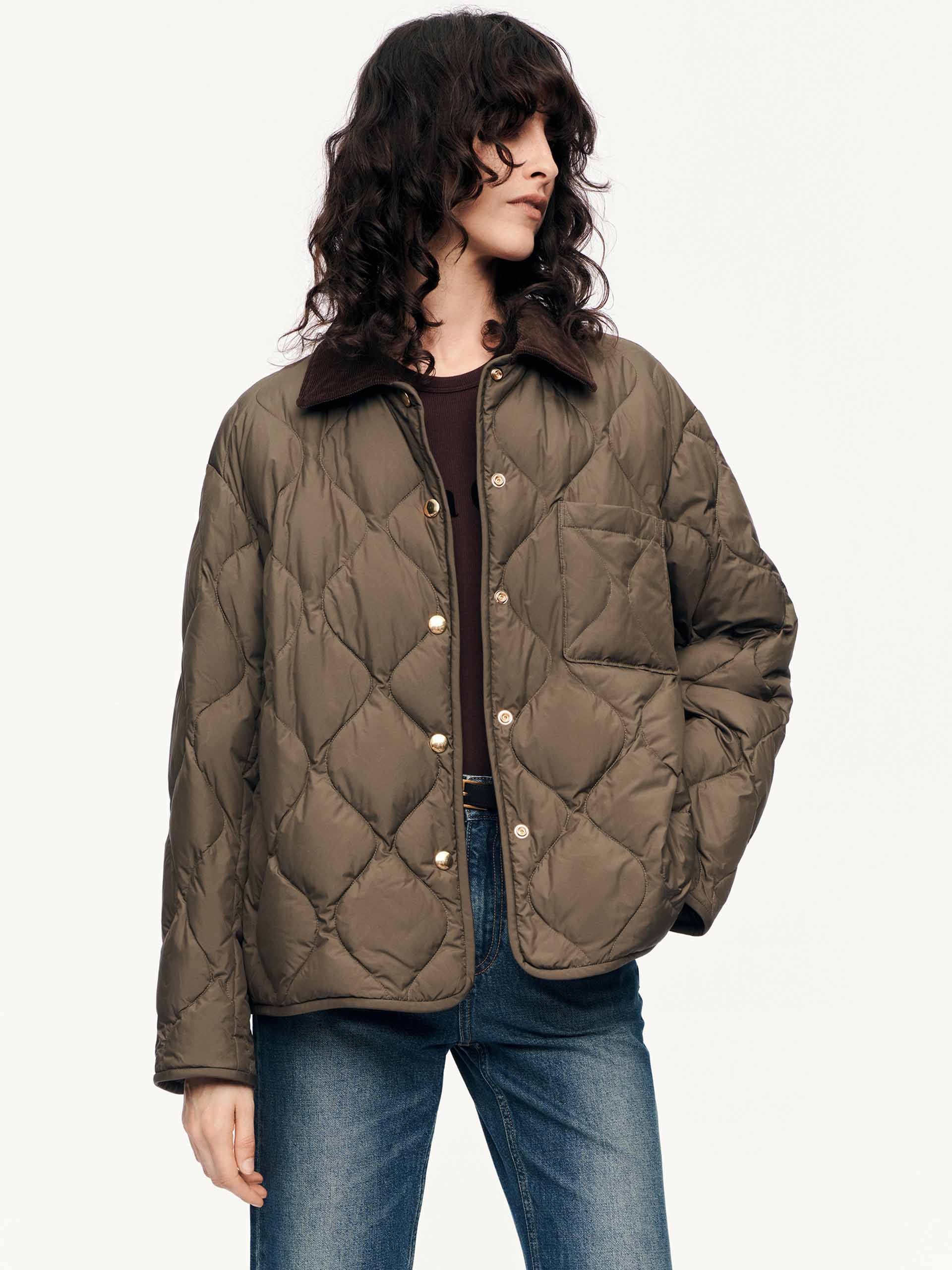 Contrast Collar Down Jacket