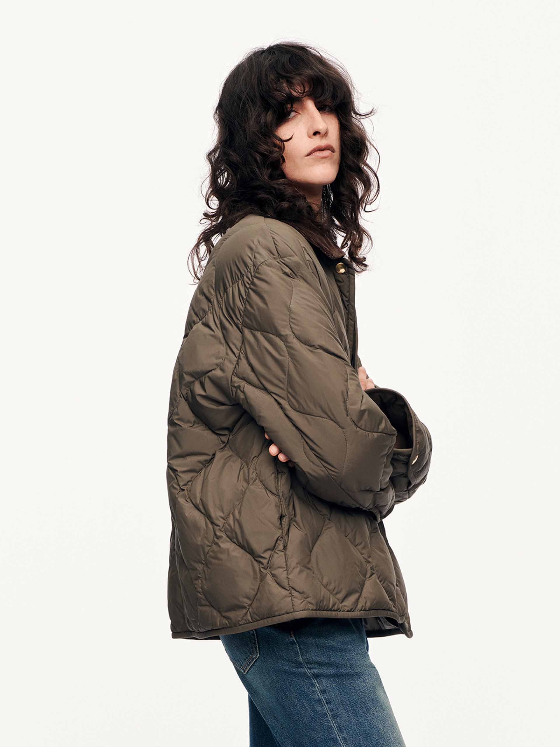 Contrast Collar Down Jacket