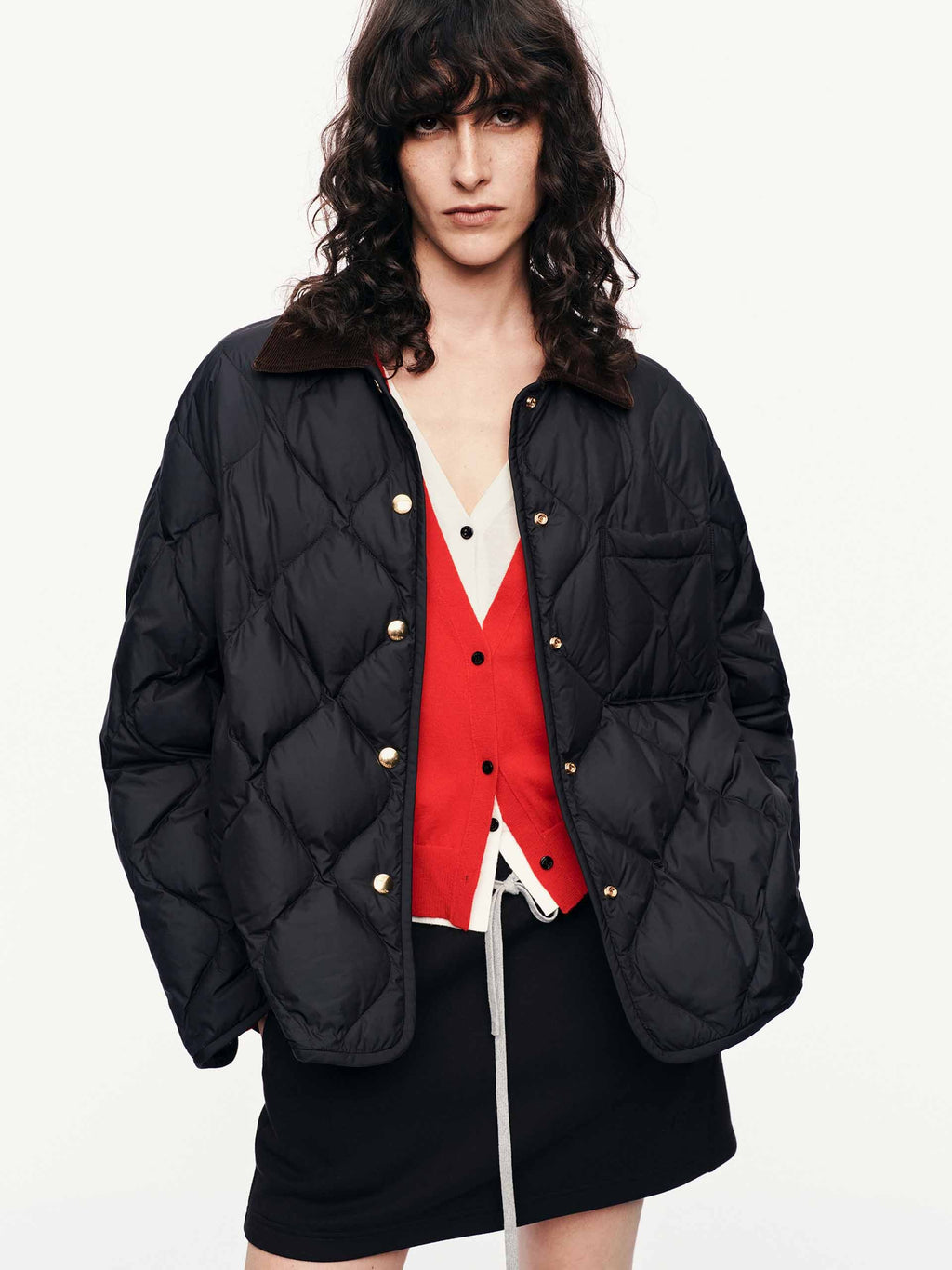 Contrast Collar Down Jacket