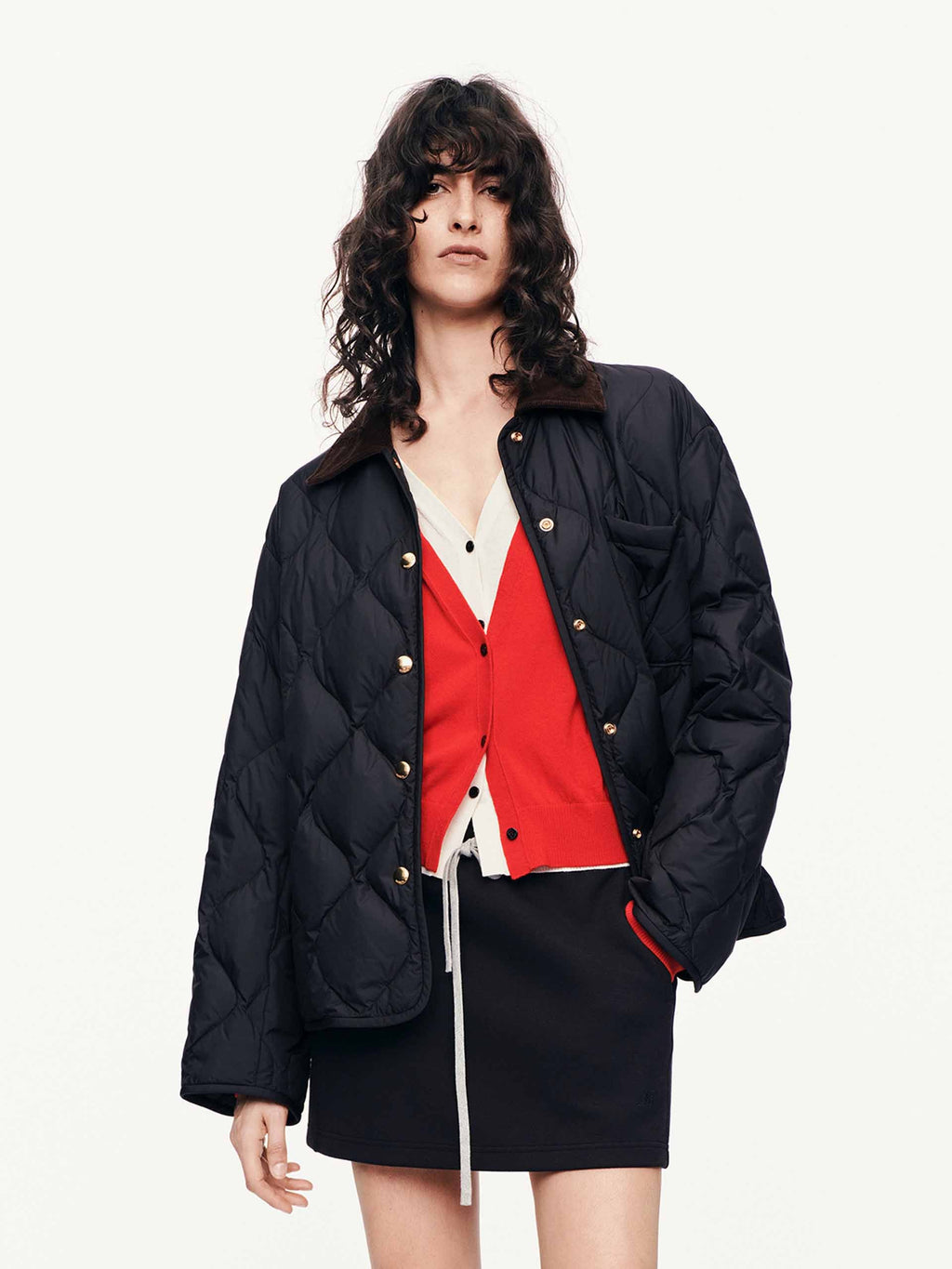 Contrast Collar Down Jacket