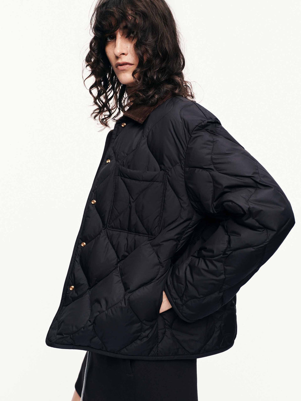 Contrast Collar Down Jacket