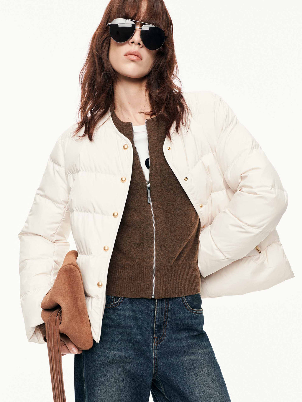Hooded Layered Down Jacket