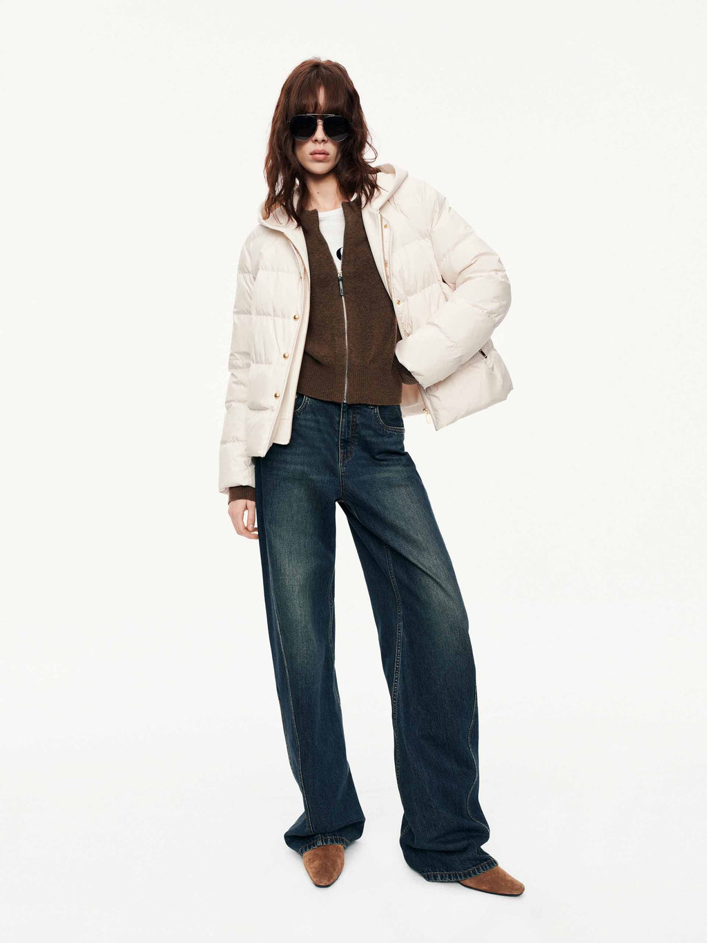 Hooded Layered Down Jacket