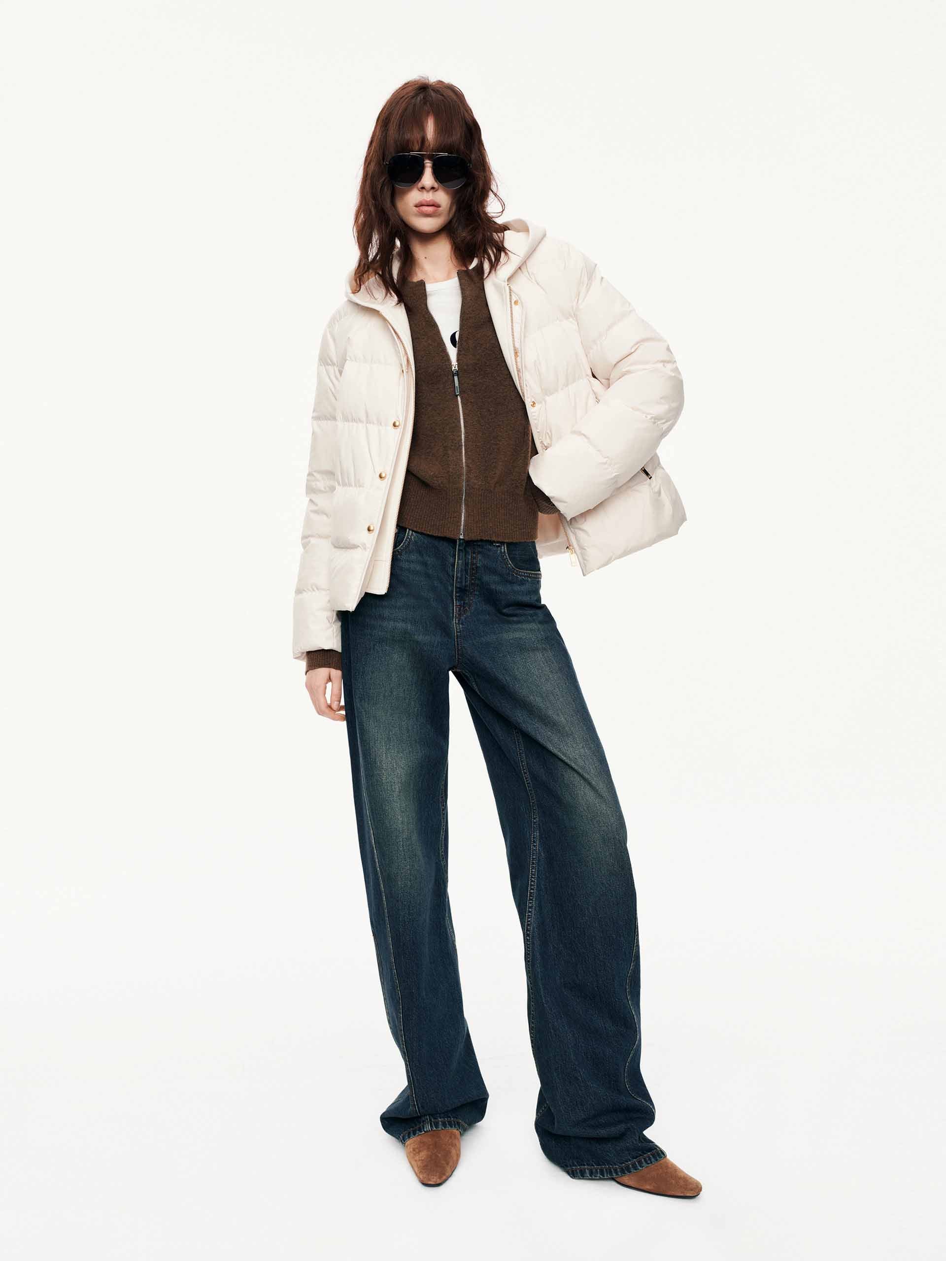 Hooded Layered Down Jacket
